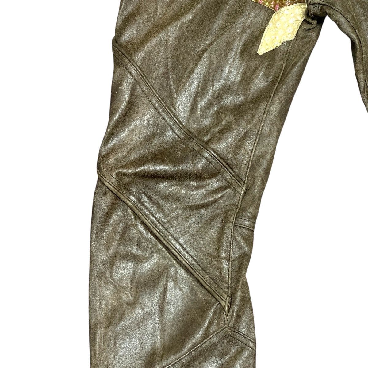 If Six Was Nine Vintage Wrong Seditionaries Patches Cowhide Leather Pants Size US 29 - 8 Thumbnail