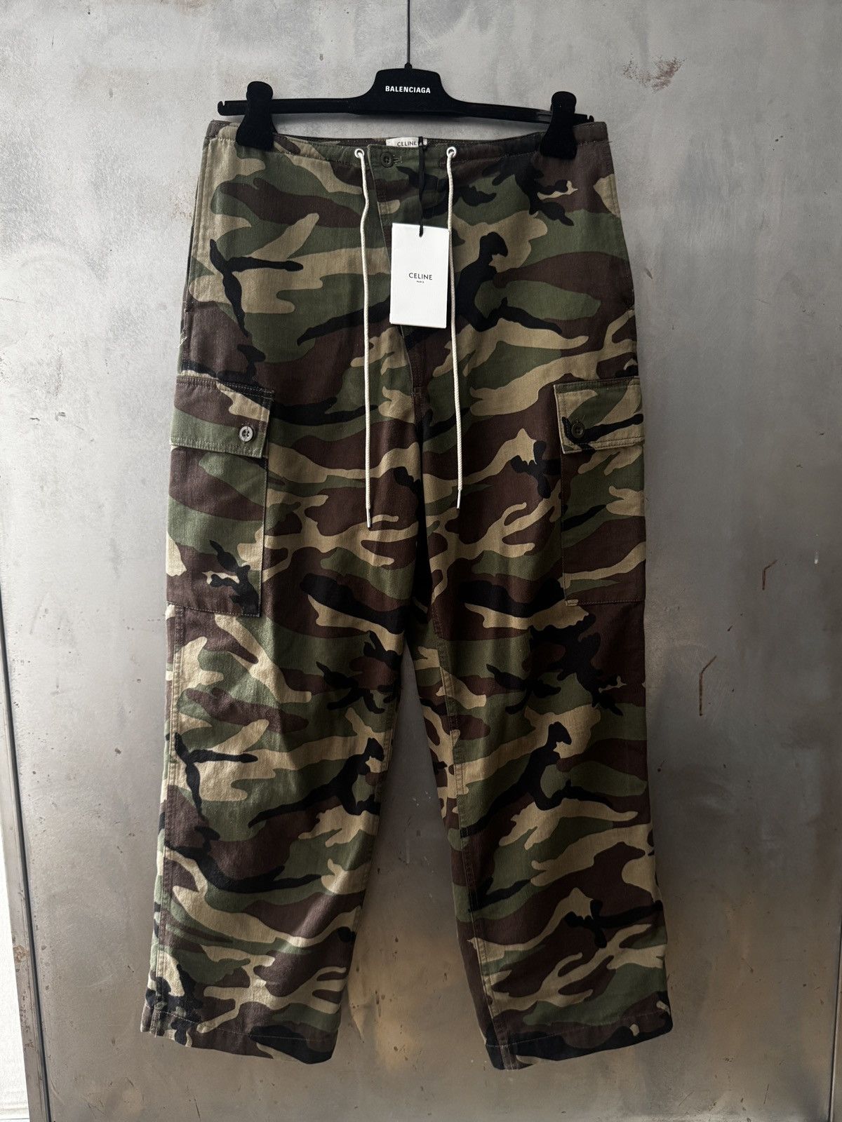 Celine Celine Camo Drawstring Cargo Pants Size US 32 / EU 48 - 1 Thumbnail