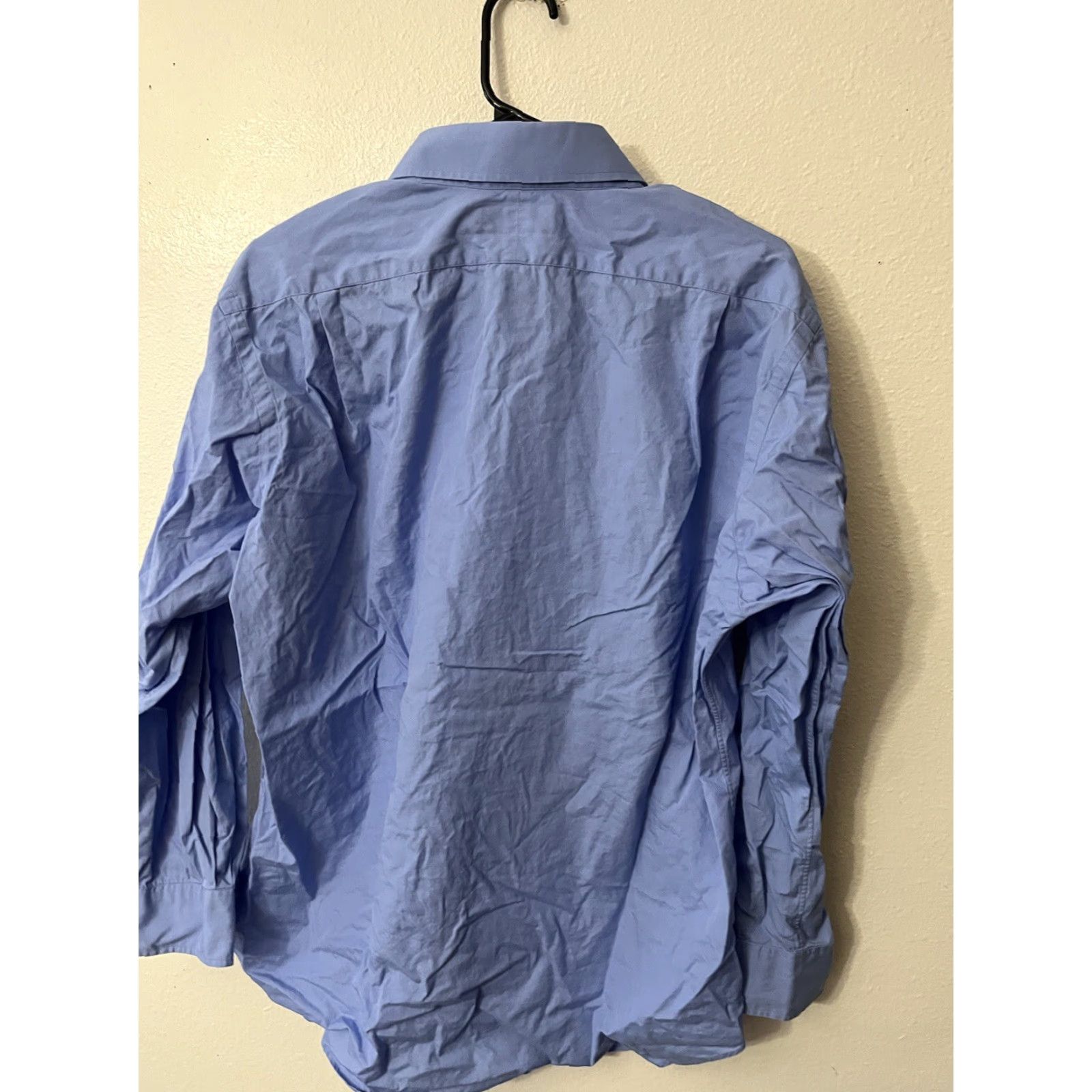 Polo Ralph Lauren VINTAGE Polo Ralph Lauren Regent Dress Shirt Men Blue Solid Long Sleeve Collared Classic Fit 16 Size 42R - 3 Thumbnail