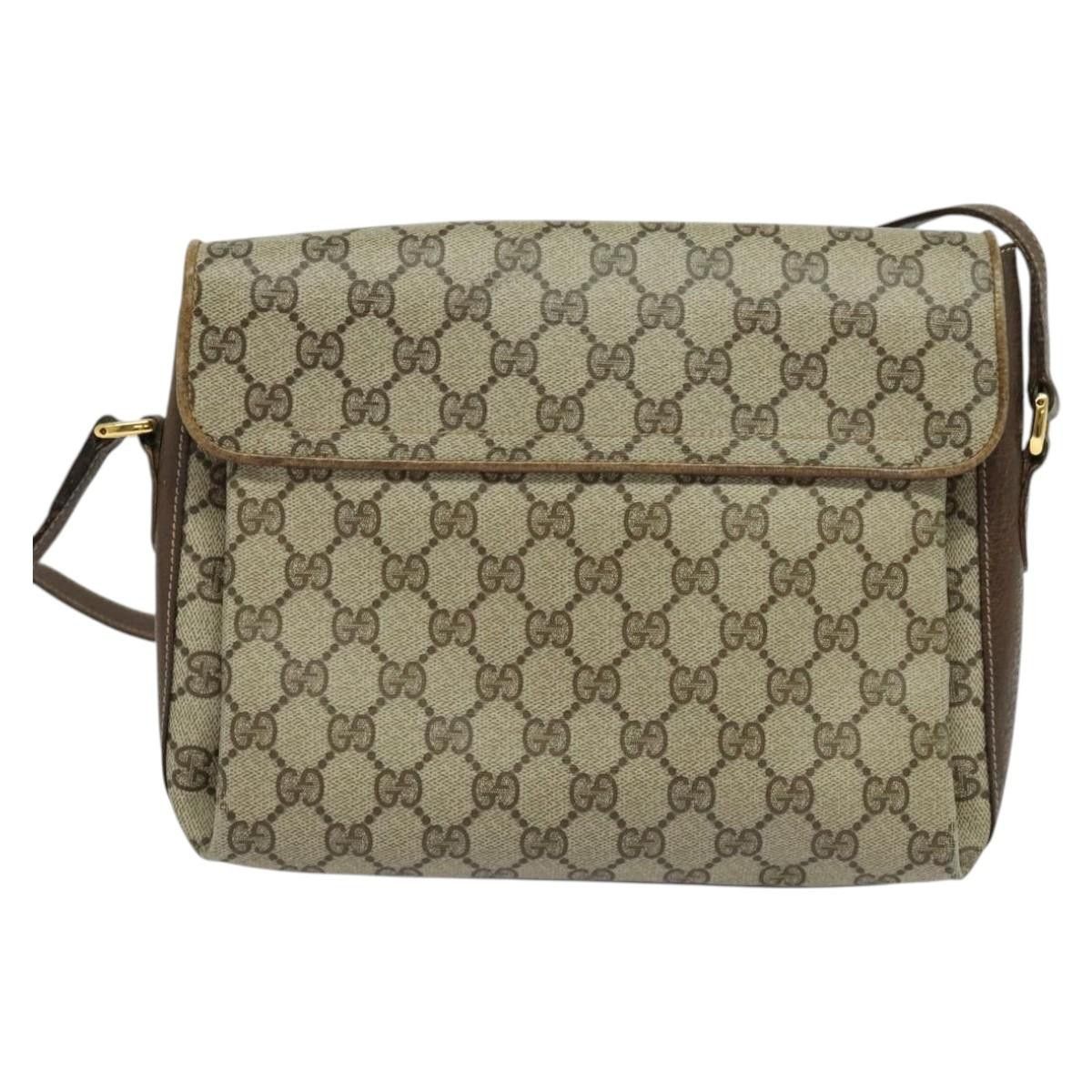 Gucci GUCCI GG Supreme Web Sherry Line Bag Pvc Beige Gold 904 02 Size ONE SIZE - 3 Thumbnail