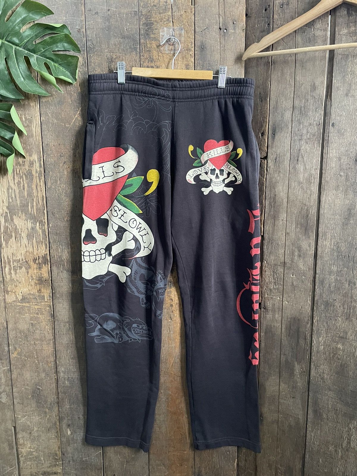 Ed Hardy × Vintage Ed Hardy Skull sweatpant Size US 34 / EU 50 - 1 Thumbnail