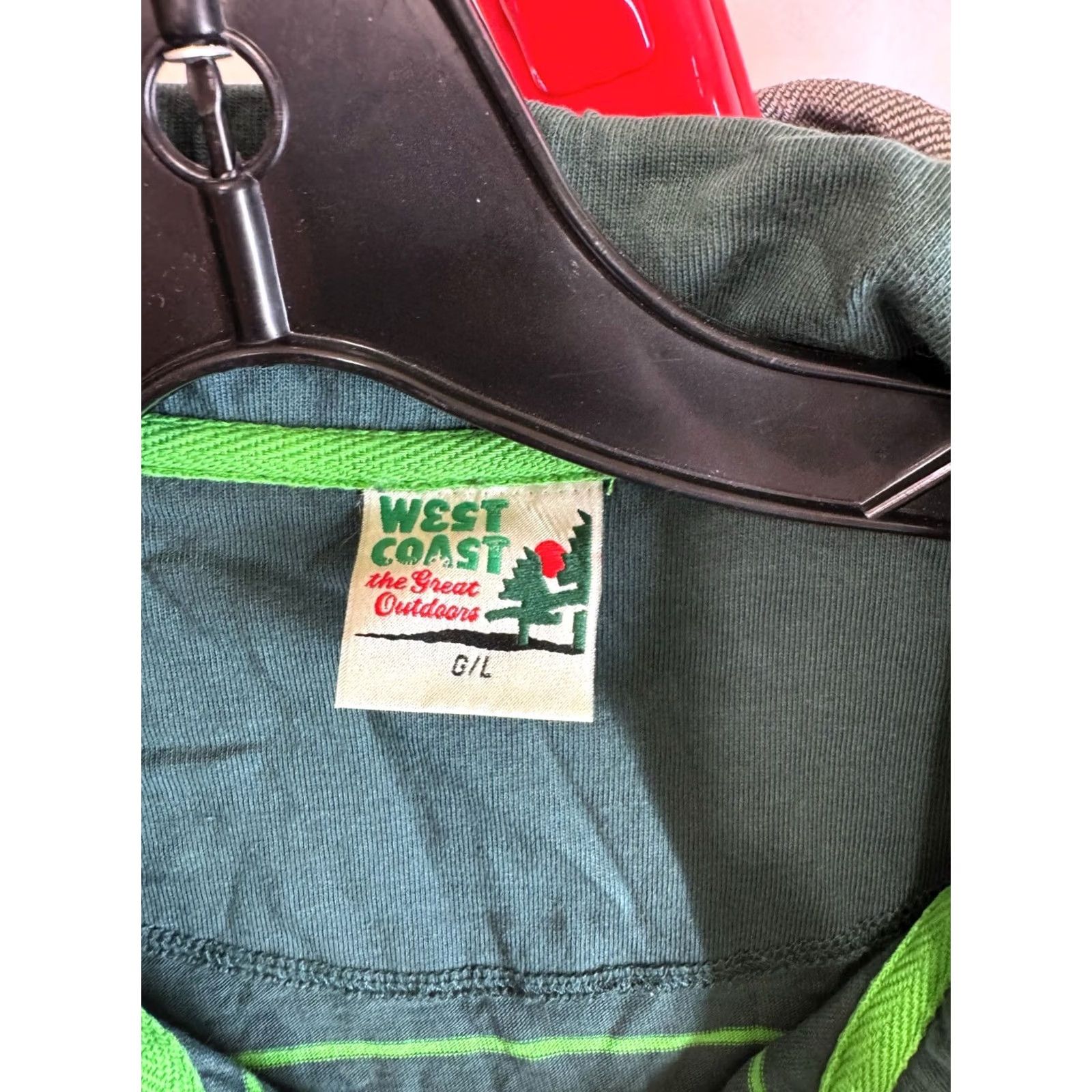 THE GREAT Nike West Coast The Great Outdoors Stripe Pine Tree POLO SHIRT Large L Mens Size US L / EU 52-54 / 3 - 6 Thumbnail