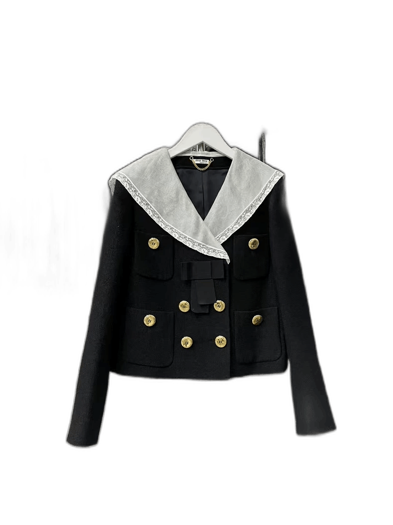 Miu Miu Miu Miu Black Lace Buttoned Shawl Jacket-yf Size US M / EU 48-50 / 2 - 1 Thumbnail
