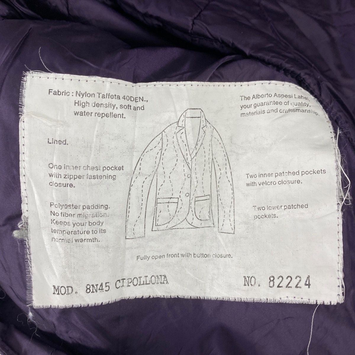 Aspesi Vintage ASPESI ITALY Quilted Blazer Jacket Model 8N45 Size S / US 4 / IT 40 - 5 Thumbnail