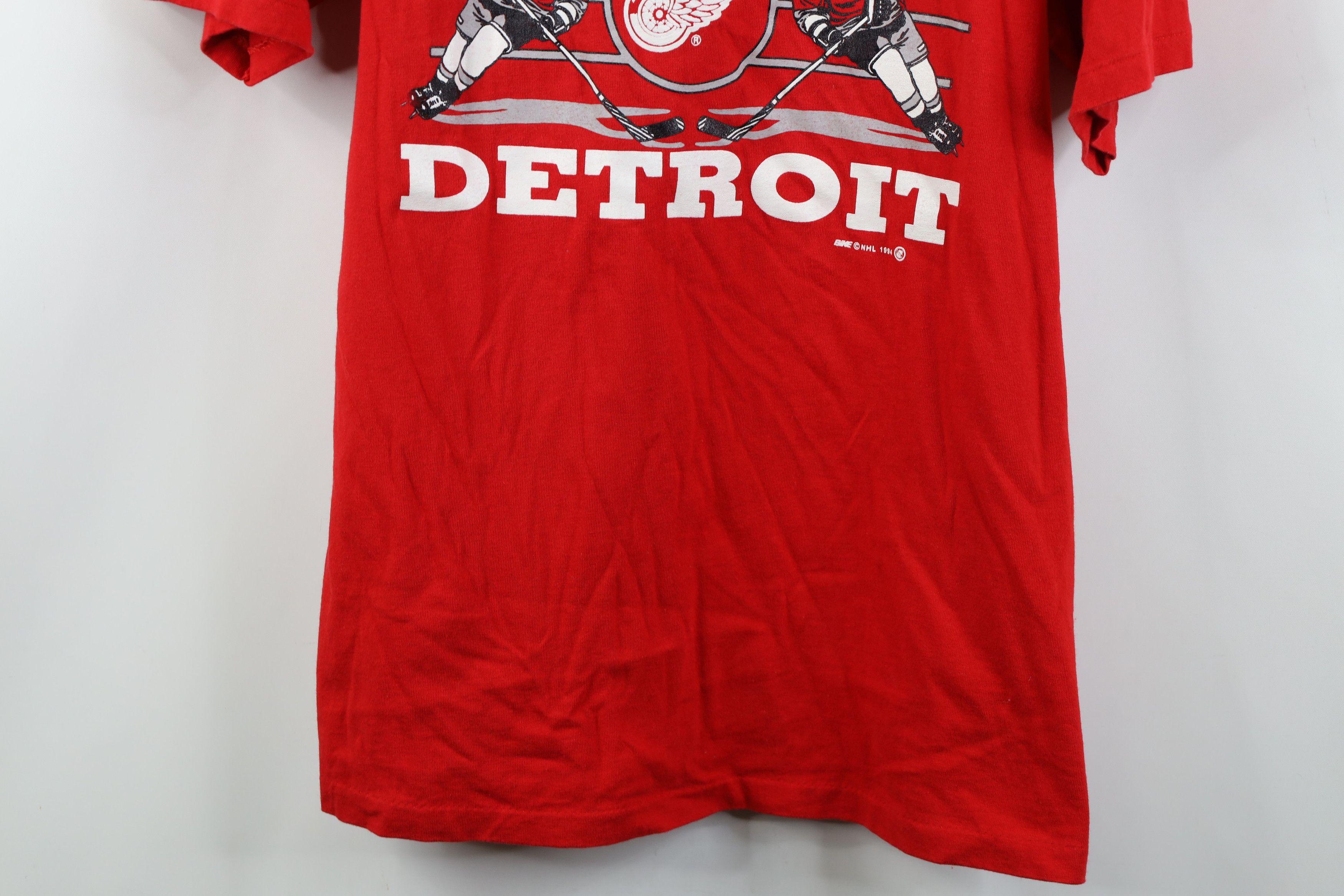 Vintage Vintage 90s Red Wings Hockey Short Sleeve T-Shirt Red USA Size US XL / EU 56 / 4 - 3 Thumbnail