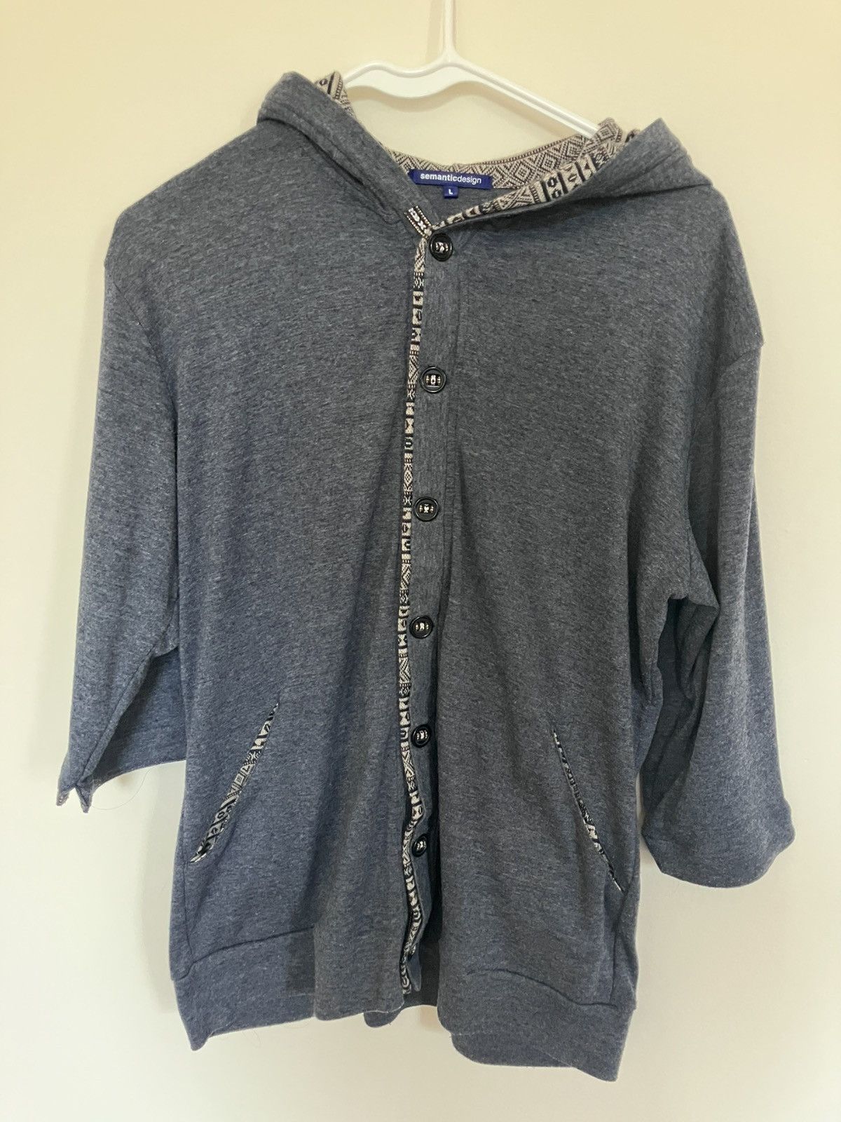 semanticdesign Semanticdesign Half-Sleeve Knit Lined Hoodie Size US M / EU 48-50 / 2 - 1 Thumbnail