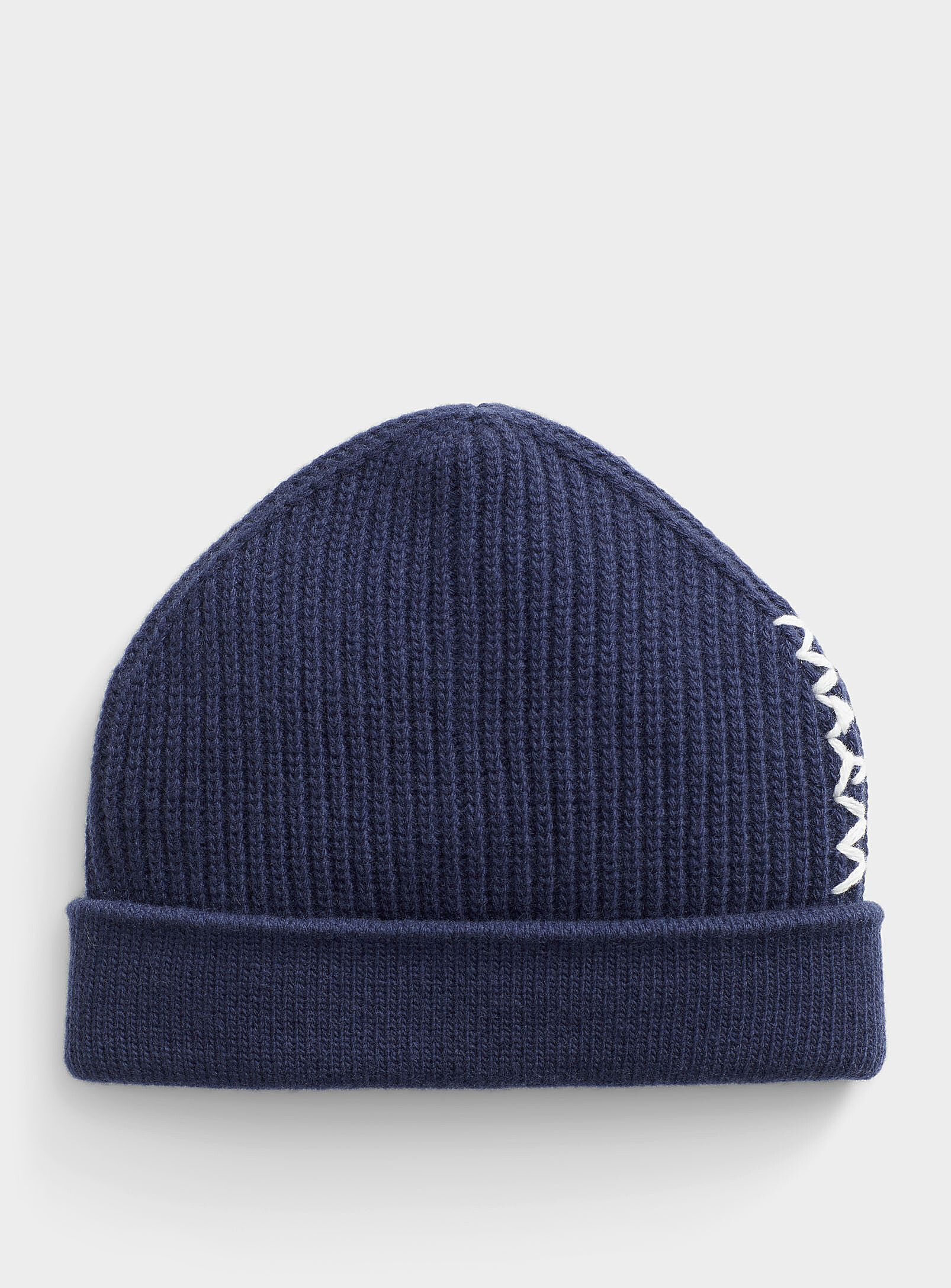 Marni BNWT AW24 MARNI EMBROIDERY CUFF BEANIE NAVY S Size ONE SIZE - 7 Thumbnail
