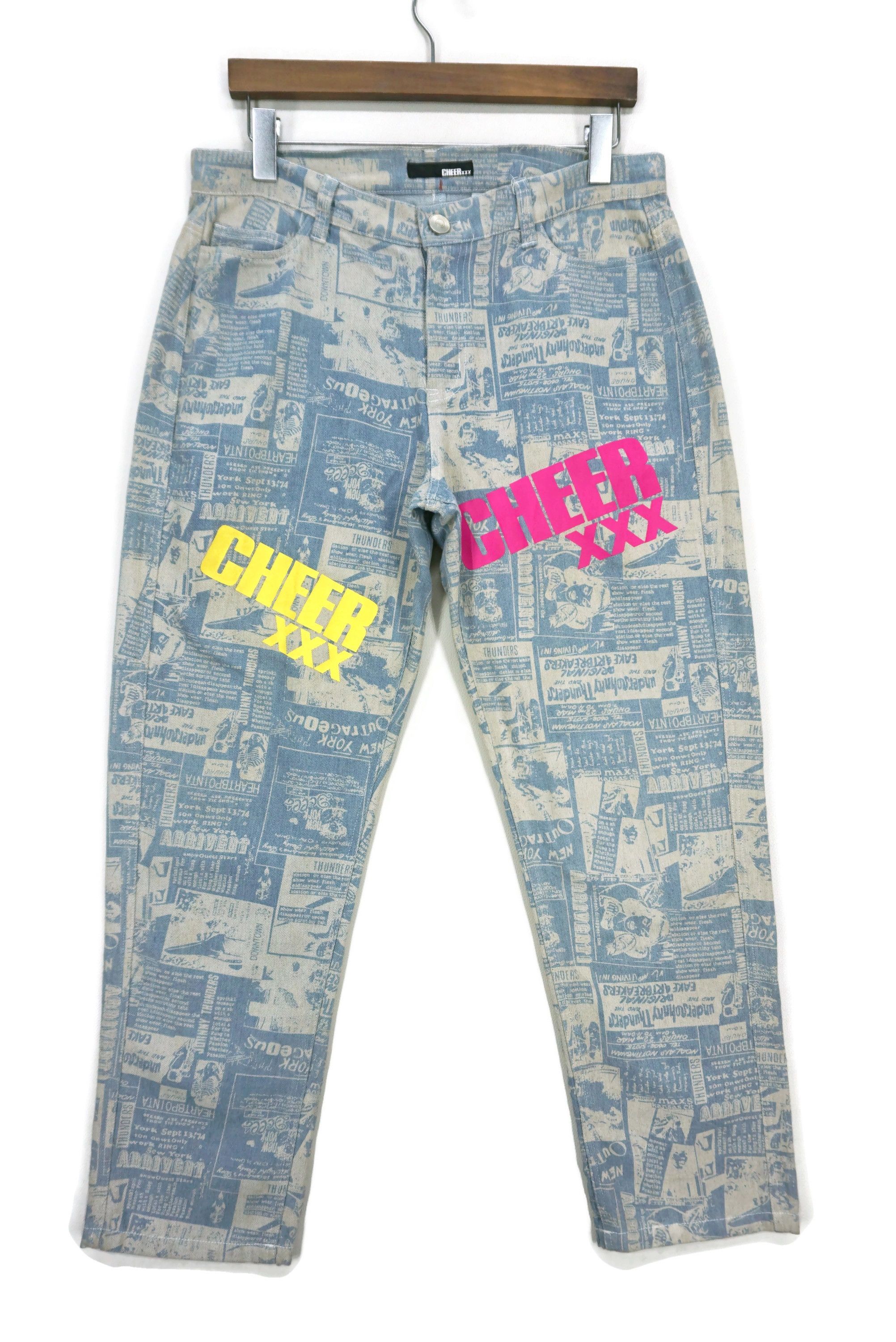 Japanese Brand Cheer XXX Jeans fit W33xL27.5 Full Print New York Dolls Size 30" / US 8 / IT 44 - 1 Thumbnail