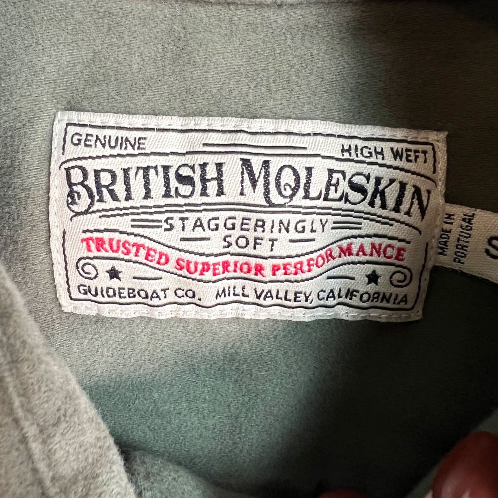 Olive VINTAGE British Moleskin Mens Size Small Olive Green Button-Down Shirt 100% Cotton Size US S / EU 44-46 / 1 - 3 Thumbnail