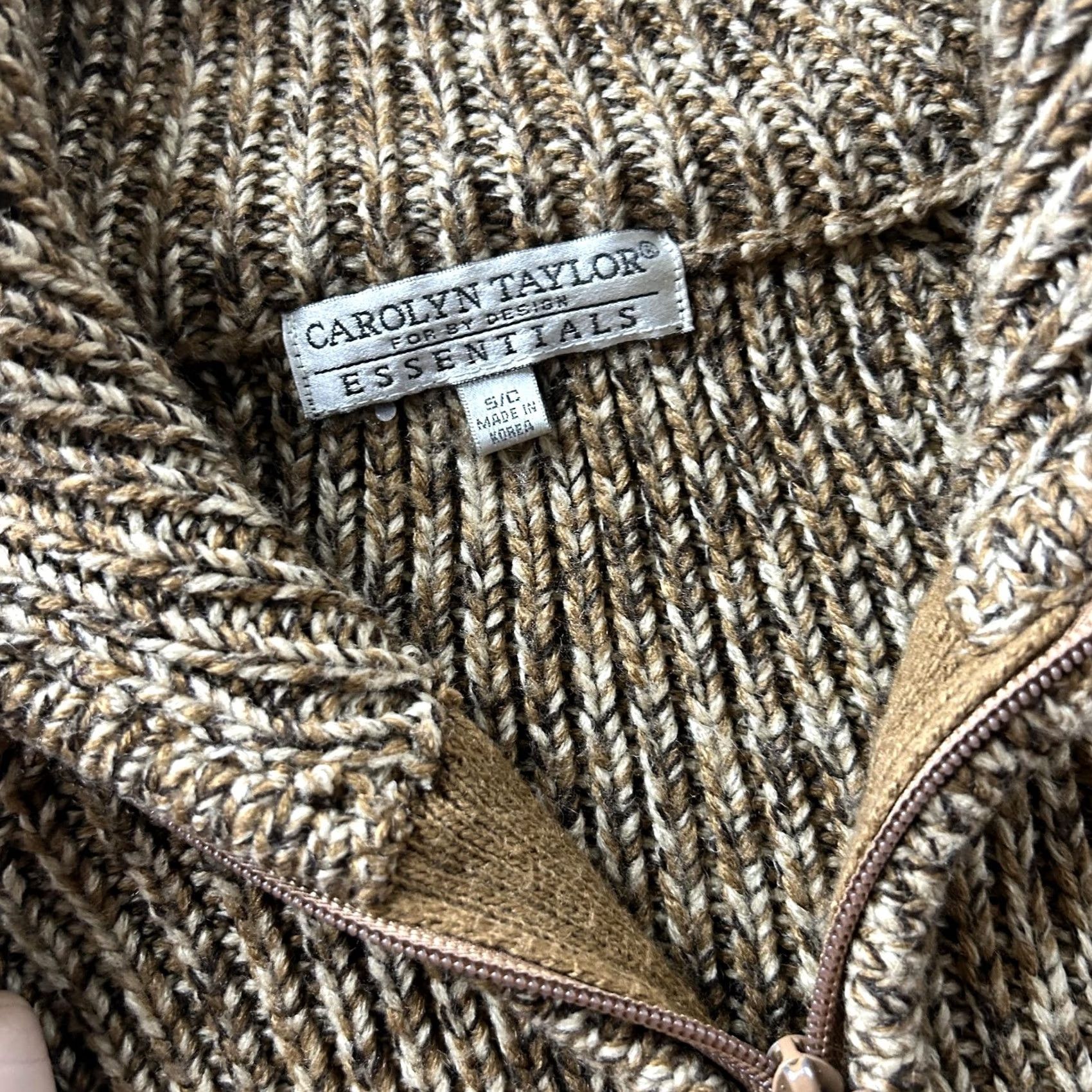 Vintage Vintage Carolyn Taylor Cardigan Sweater Womens Small Brown Full Zip Mock Neck Size S / US 4 / IT 40 - 2 Thumbnail