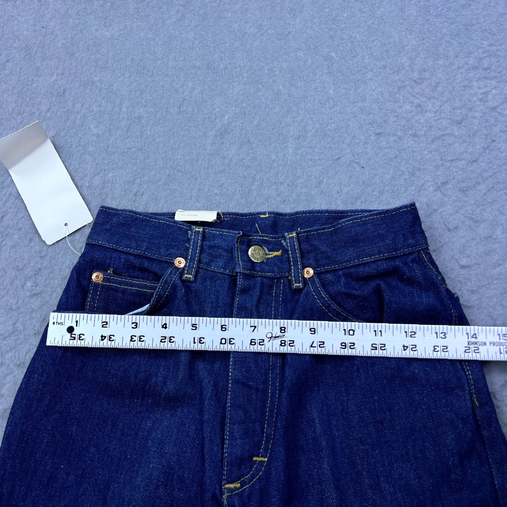 Lee Lee Jeans Womens 5 Dark Blue Straight Leg 1980s Juniors 23x36 USA Mens? Womens Size 27" / US 4 / IT 40 - 7 Thumbnail