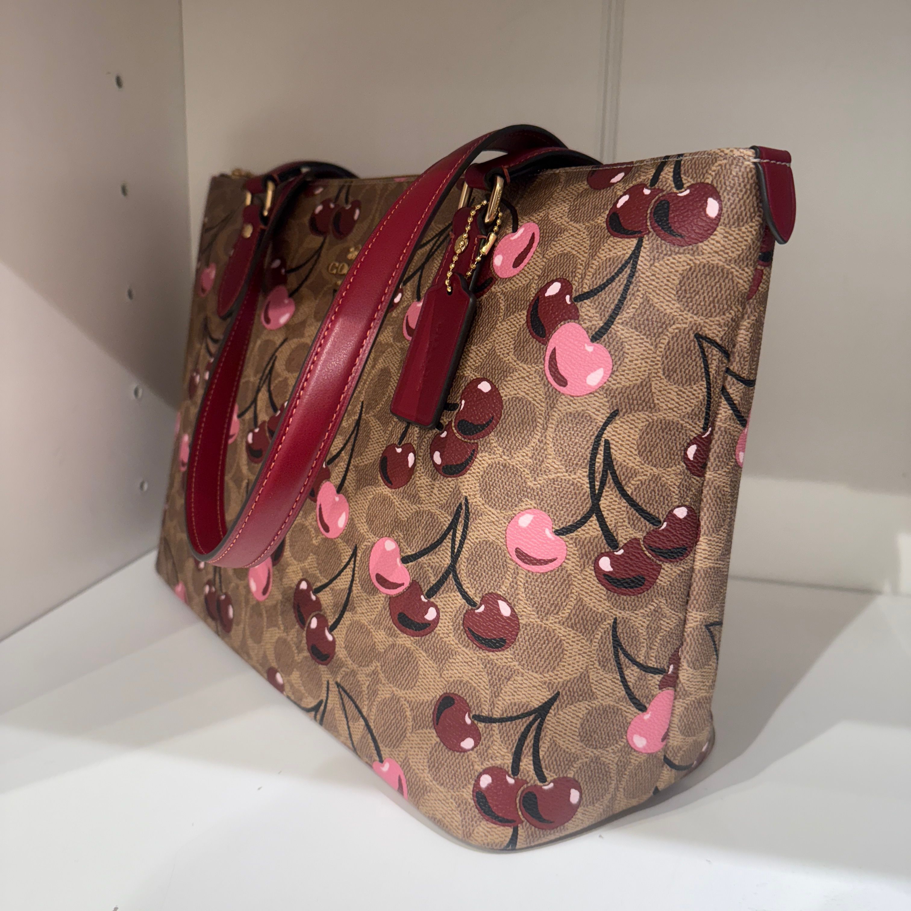 coach Gallery Tote Bag With Cherry Print caa71