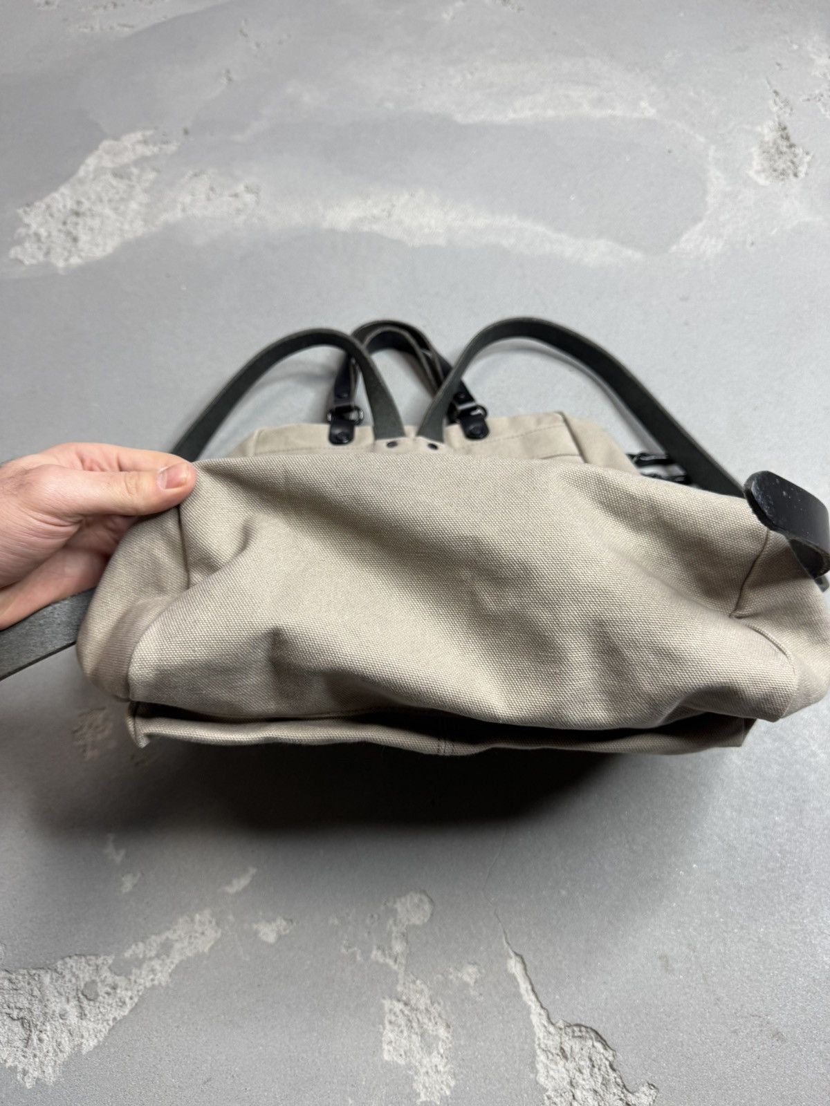 Japanese Brand × Porter BAGGY PORTER KBS Faded Canvas Backpack w Leather Detail Size ONE SIZE - 6 Thumbnail