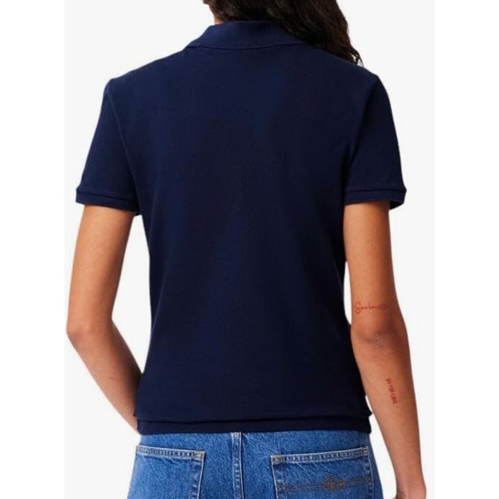 Lacoste Lacoste Women's Slim Fit Stretch Mini Pique Polo Deep Navy 4 Size S / US 4 / IT 40 - 4 Thumbnail