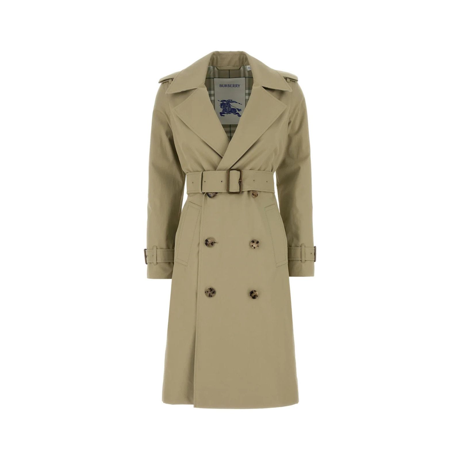 BURBERRY Sage Green Gabardine Coat New And Authentic (Women'