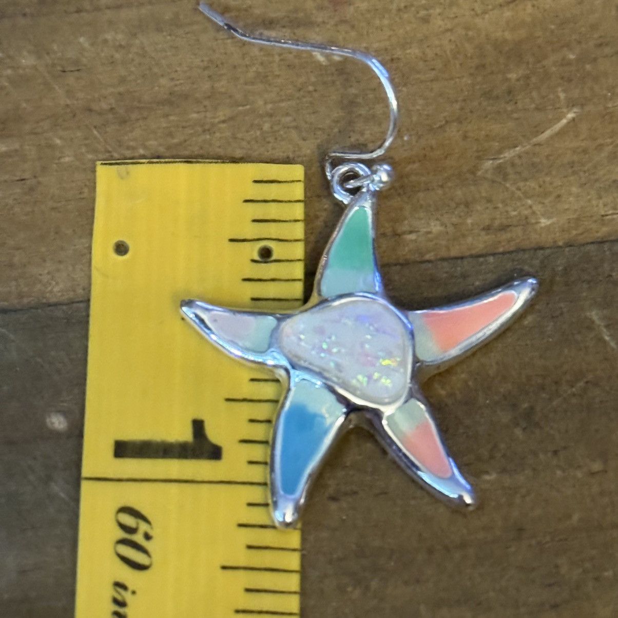 Other Silver tone multicolor mosaic starfish dangle earrings Size ONE SIZE - 4 Thumbnail