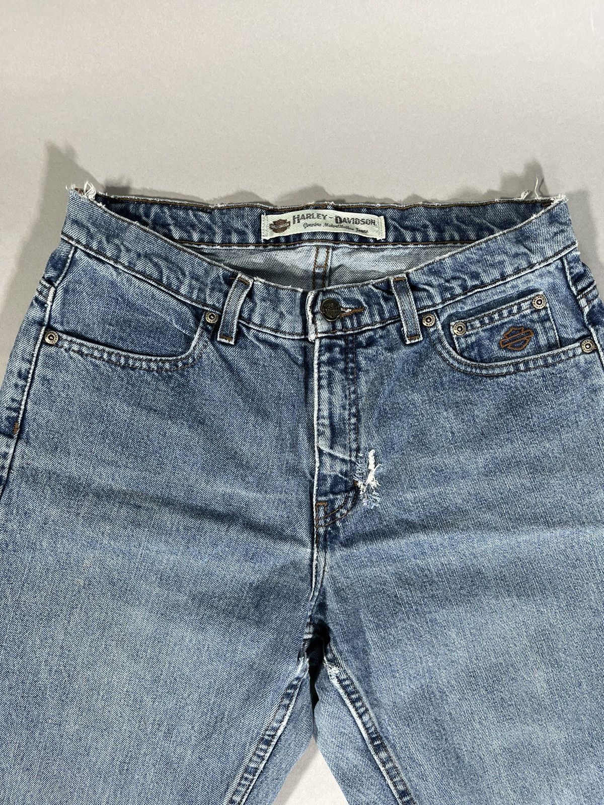 Harley Davidson Y2K Upcycled Harley Davidson Blue Jeans Size 30" / US 8 / IT 44 - 2 Thumbnail