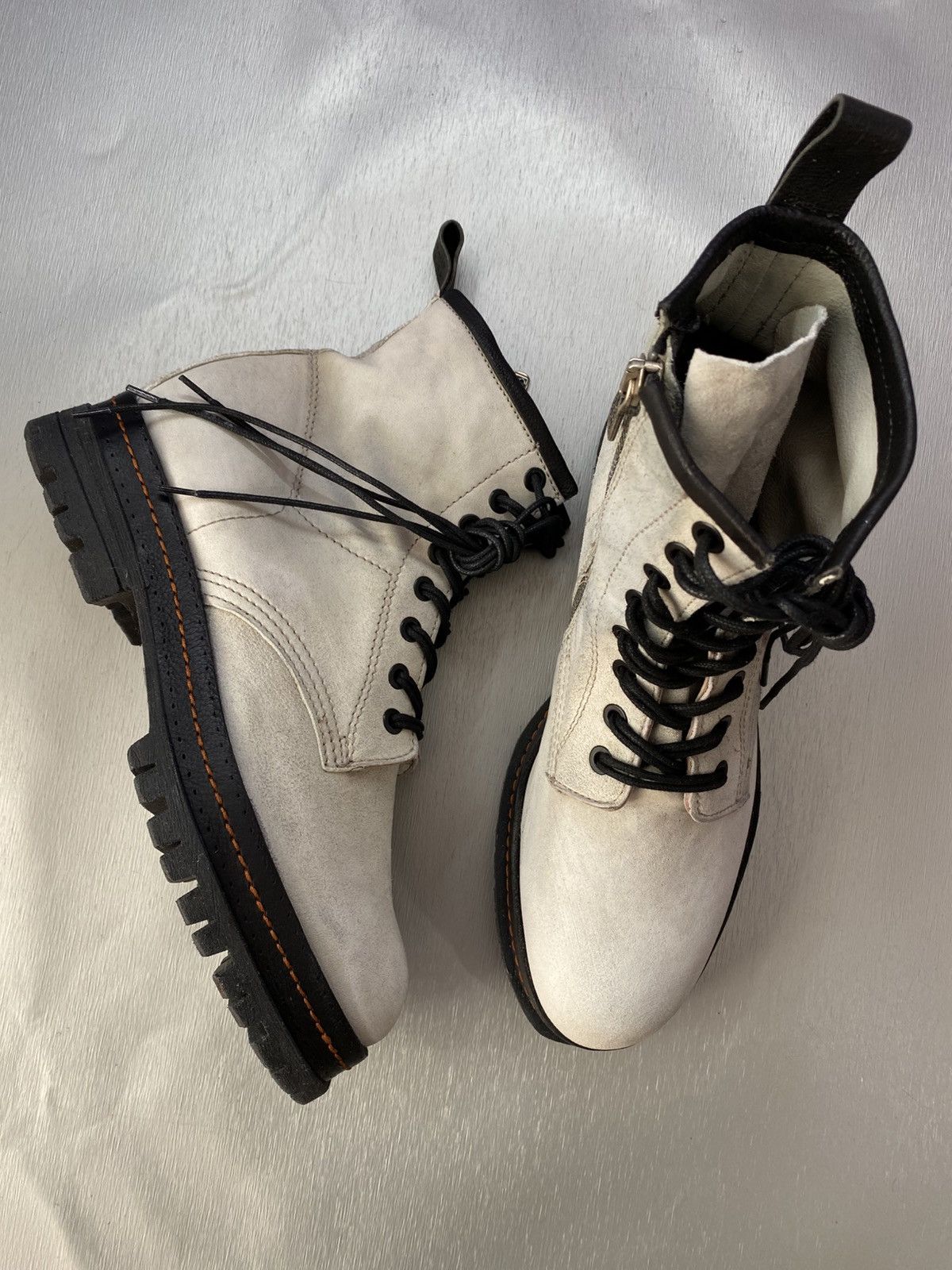 A.S.98 A.S.98 "Hubie" Cream/gray Womens Boots Size US 9.5 / IT 39.5 - 3 Thumbnail