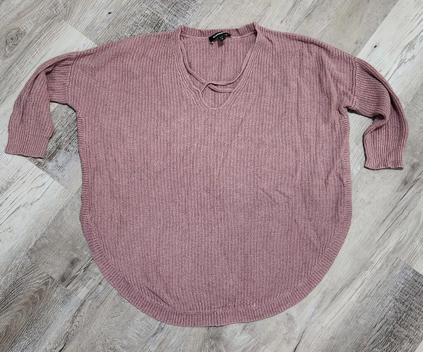 Express Express Sweater Medium Purple Knit 3/4 Sleeves Scoop Size M / US 6-8 / IT 42-44 - 1 Thumbnail