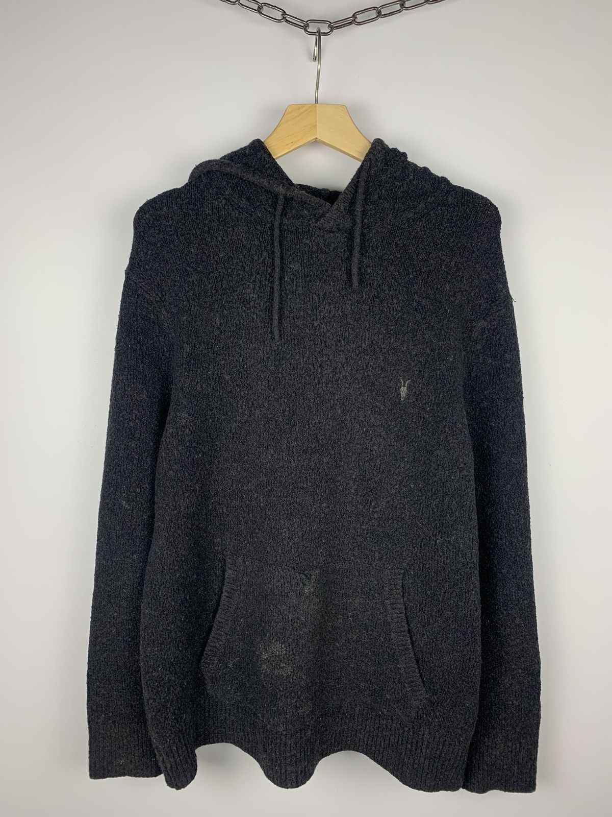 Allsaints Allsaints Tolnar Hoodie Men’s Size M Gray Ramskull Logo Top Size US M / EU 48-50 / 2 - 1 Thumbnail