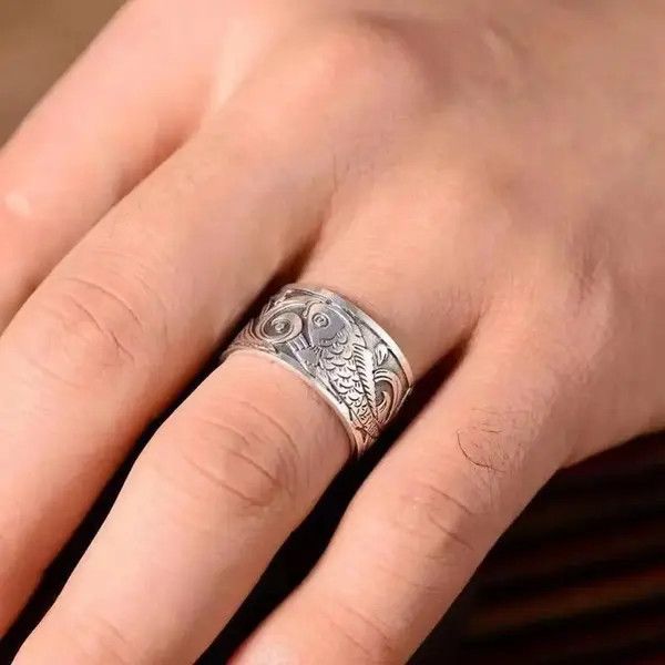 Other Vintage Koi Fish Luck Charm Adjustable Ring Size ONE SIZE - 7 Thumbnail