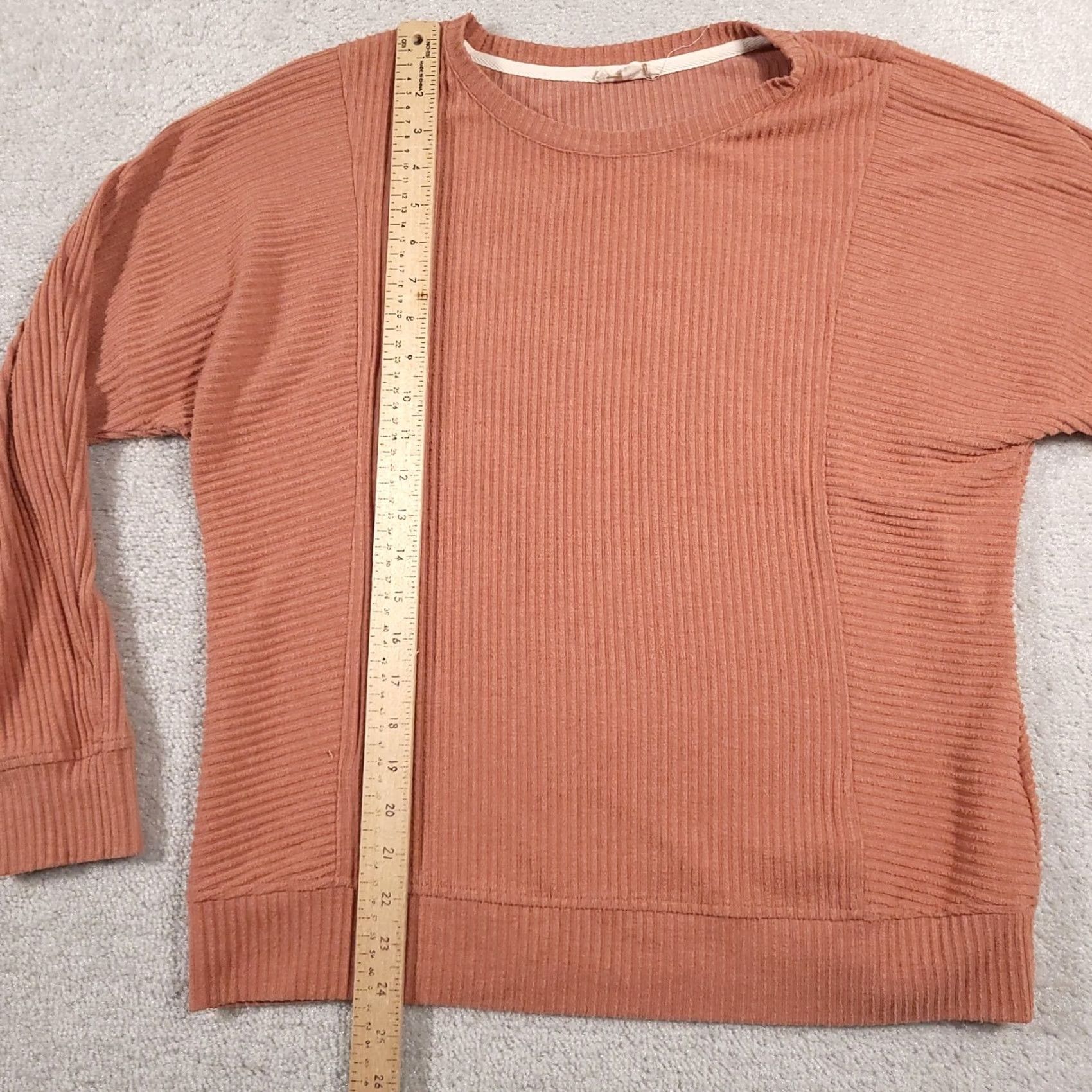 Vintage Rose and Delaney Sweater Womens Medium Orange Ribbed Pullover Crewneck Soft Cozy Size M / US 6-8 / IT 42-44 - 7 Thumbnail