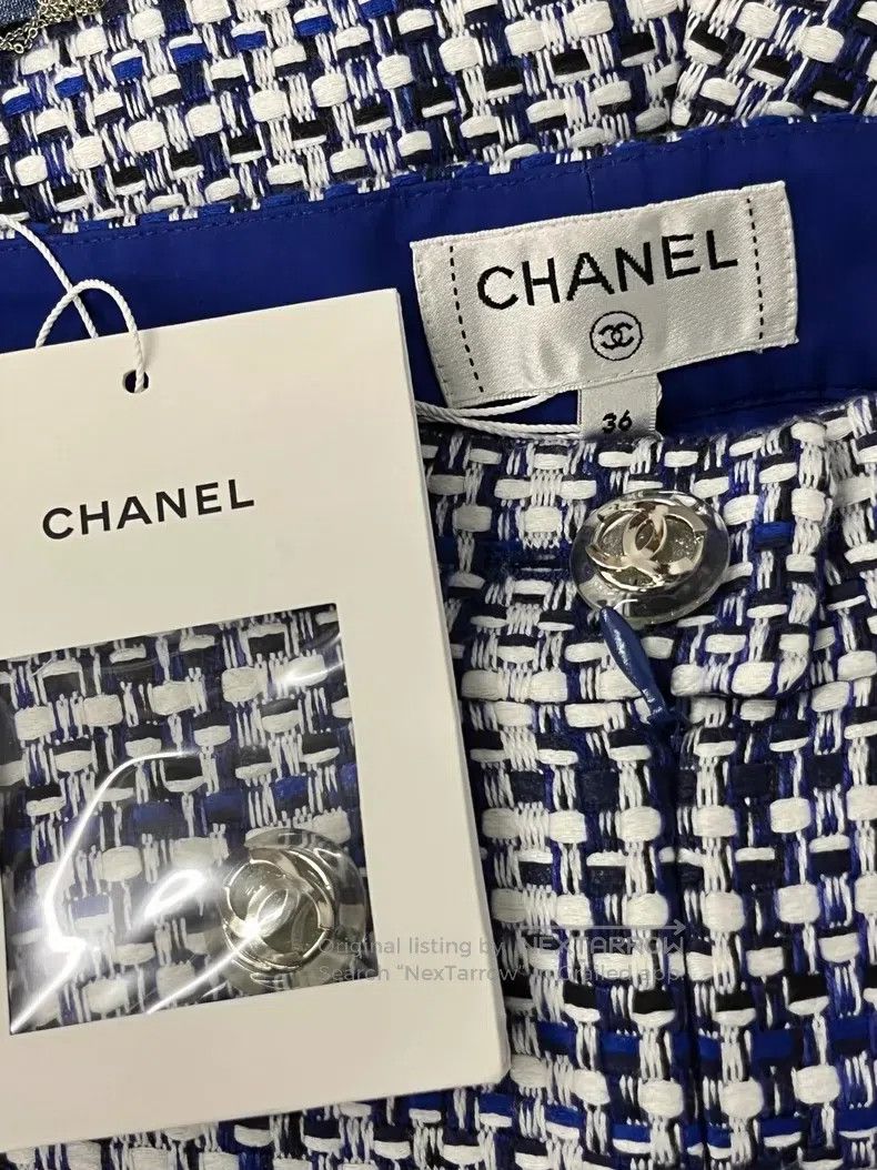 Chanel Chanel Blue and white tweed knitted shorts Size 24" / US 00 / IT 34 - 4 Thumbnail