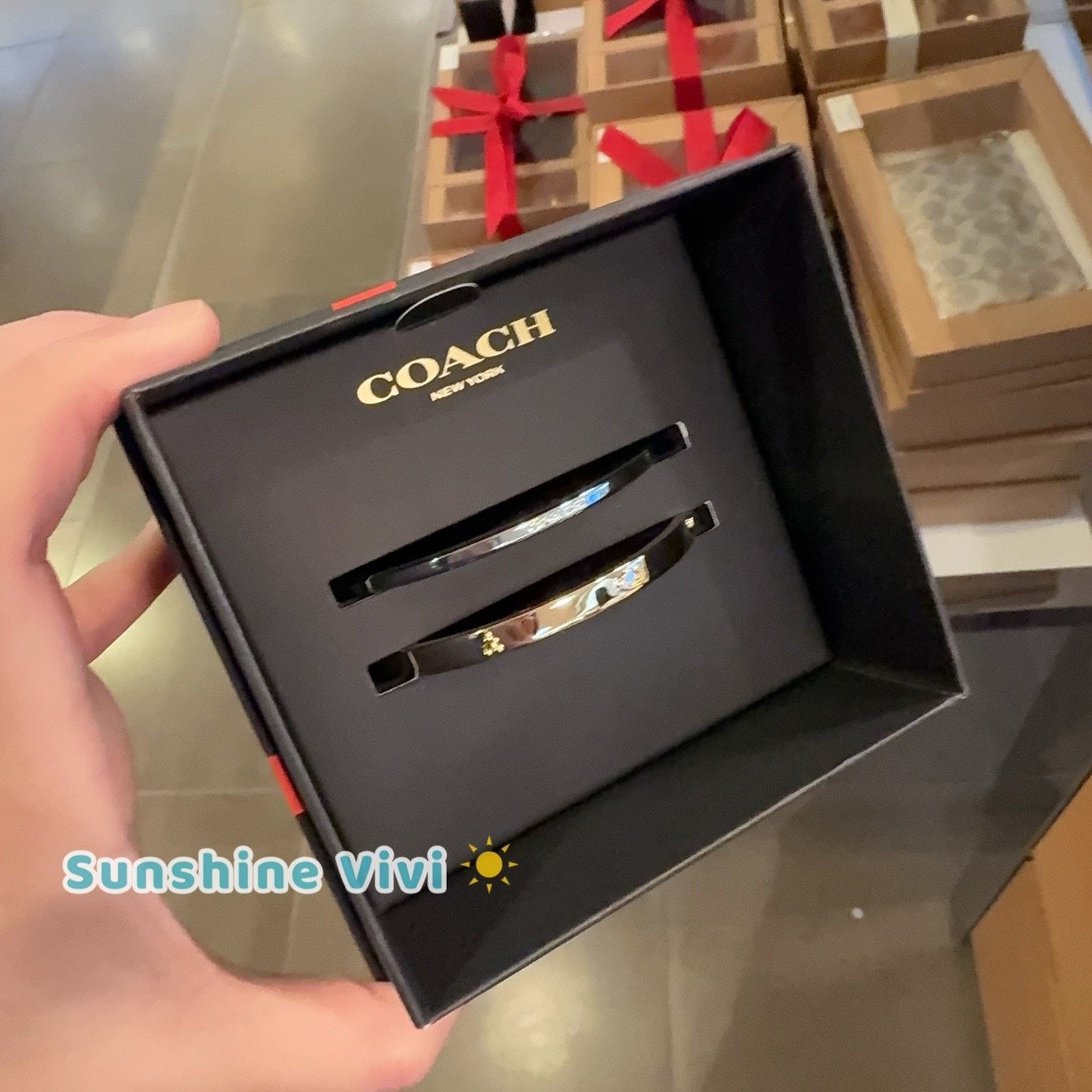 Coach NEW Coach Heart Cherry Bangle Set Gold CCU42 Holiday Gift Size ONE SIZE - 1 Thumbnail