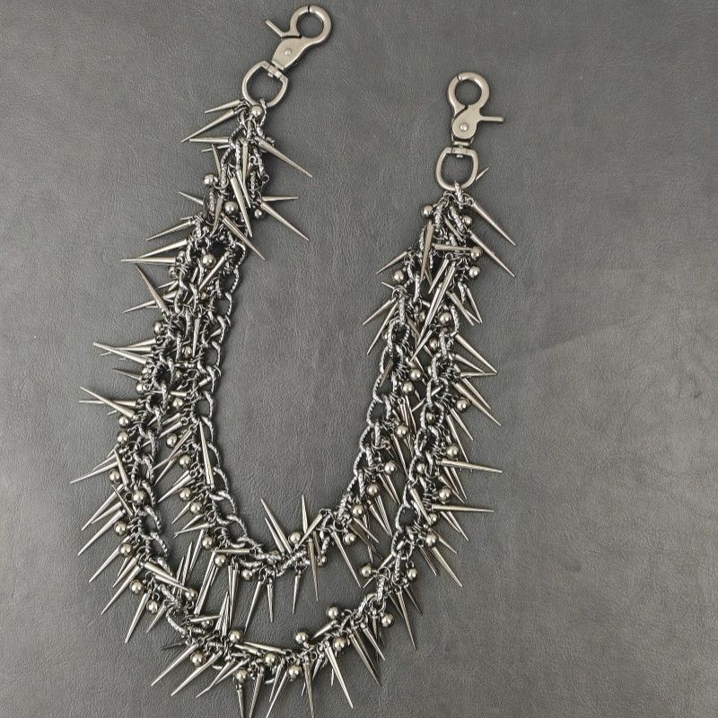 Jewelry Exaggerate Punk Double Layer Rivet Pants Chain Accessories Size ONE SIZE - 2 Thumbnail
