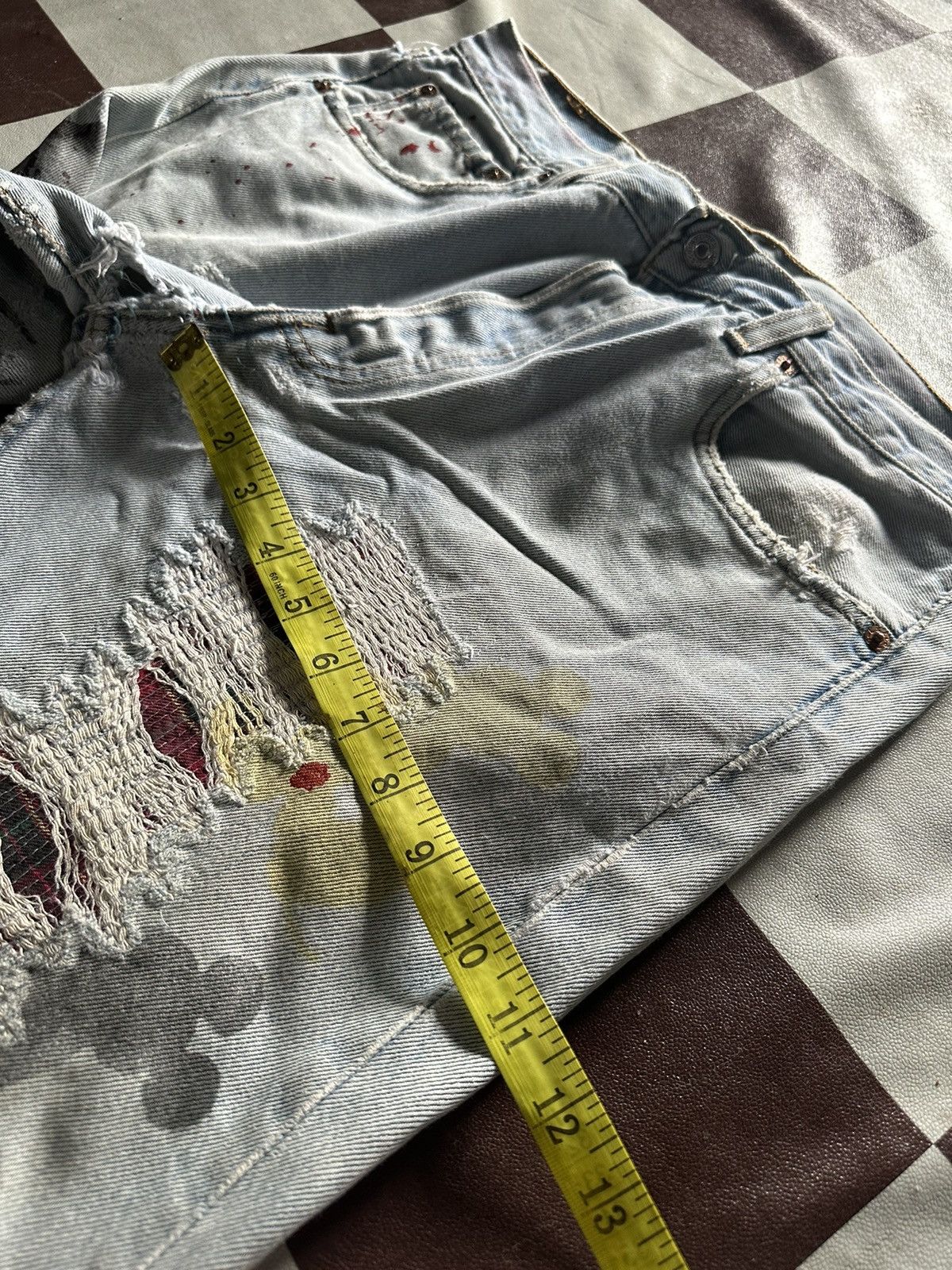 Levi's Vintage 90s Levi’s 501 custom paint denim jeans Size US 32 / EU 48 - 18 Thumbnail