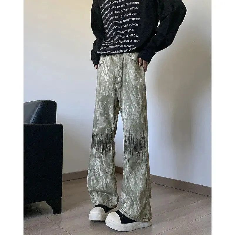Japanese Brand Retro loose camouflage embroidered jeans Size US 32 / EU 48 - 3 Thumbnail