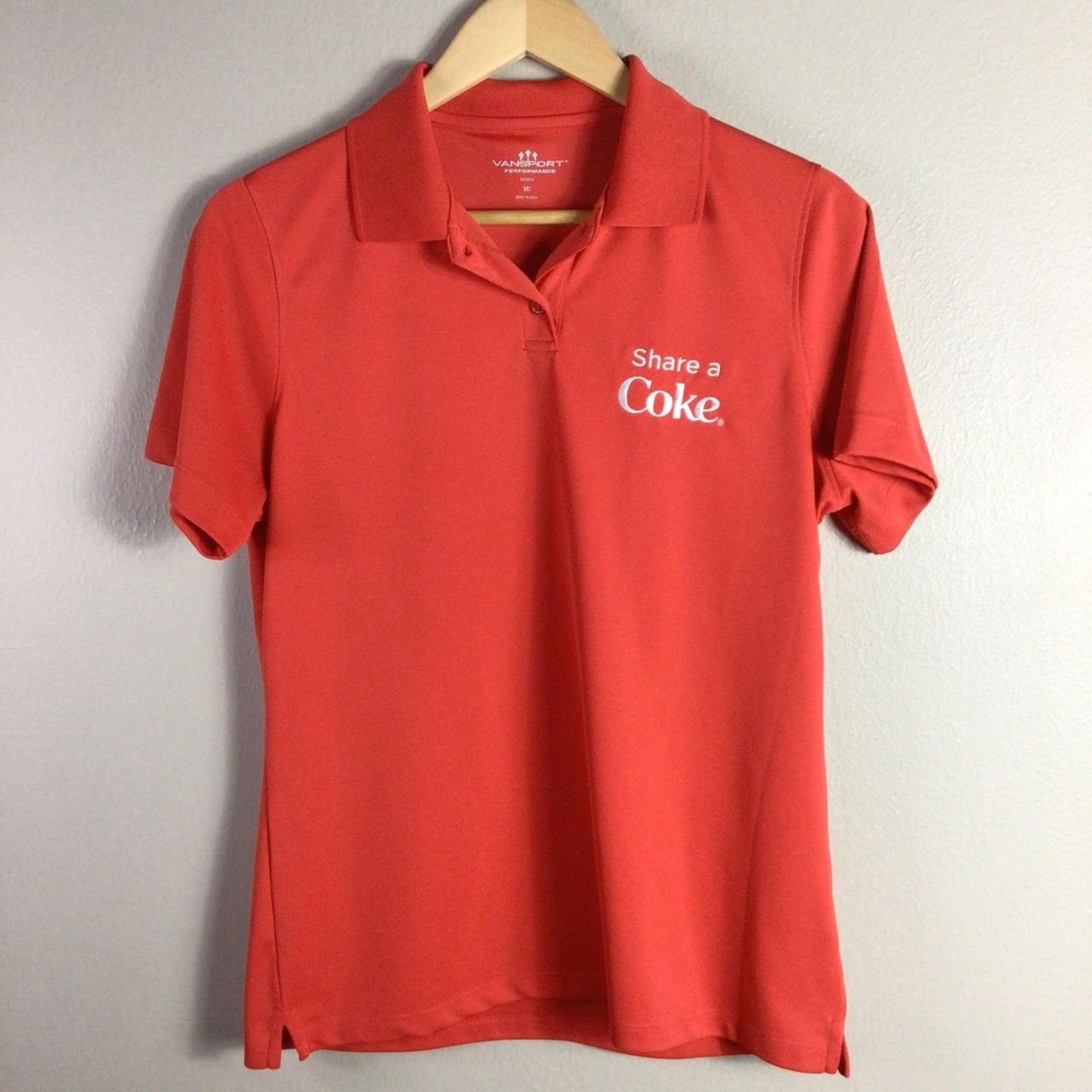 Coca Cola Classic Share a Coke Embroidered Uniform Polo Coca Cola Red ...