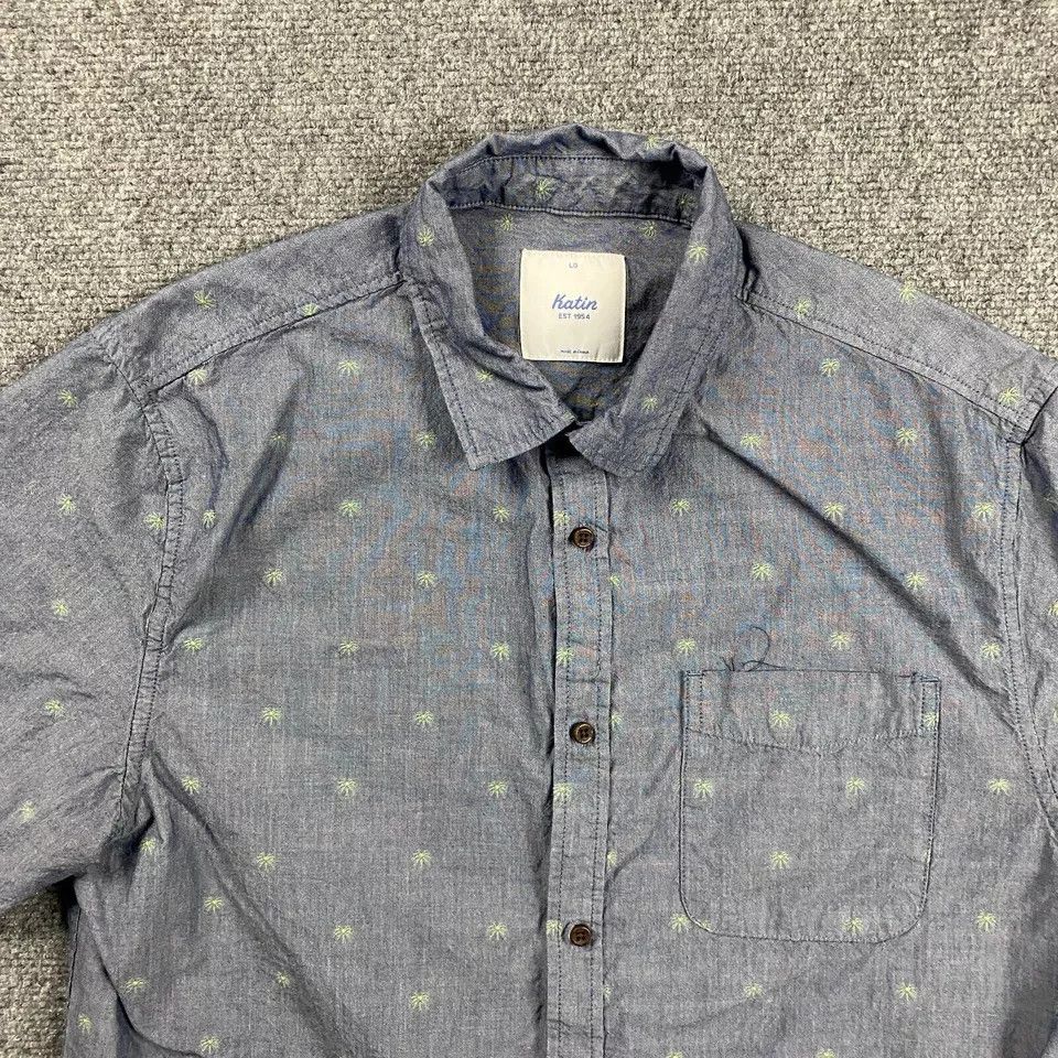 Katin Katin Shirt Mens Large Button Up Palm Trees Short Sleeve Size US L / EU 52-54 / 3 - 2 Thumbnail