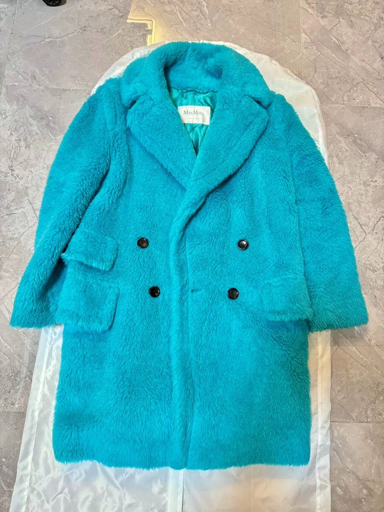 Max Mara Teddy Turquoise Coat