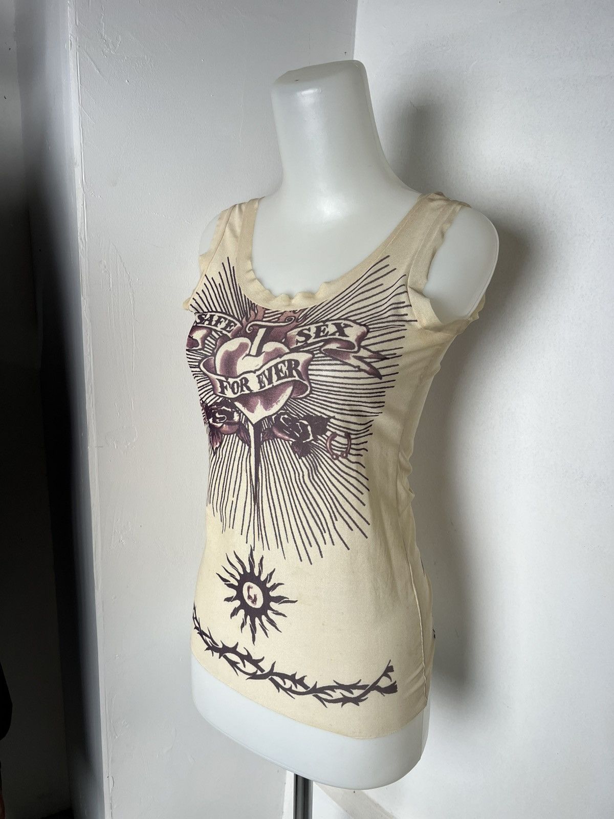 Jean Paul Gaultier SS96 Jean Paul Gaultier Safe Sex Forever Mesh Tattoo Tanktop Size US S / EU 44-46 / 1 - 4 Thumbnail