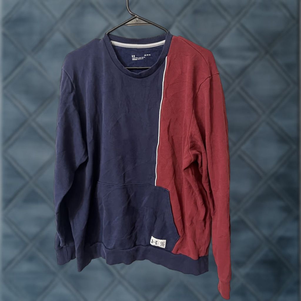 Under Armour Under Armour Sweatshirt Mens Large Red Blue Colorblock Logo 96 Size US L / EU 52-54 / 3 - 1 Thumbnail