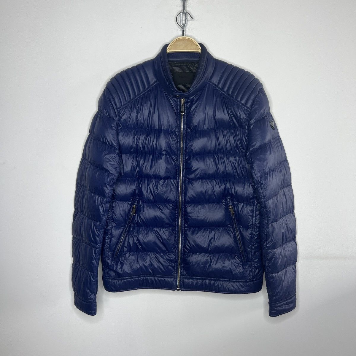 Prada Rare Prada Moto Nylon Plain Logo Down Jacket Puffer (SGB608) Size US L / EU 52-54 / 3 - 1 Thumbnail