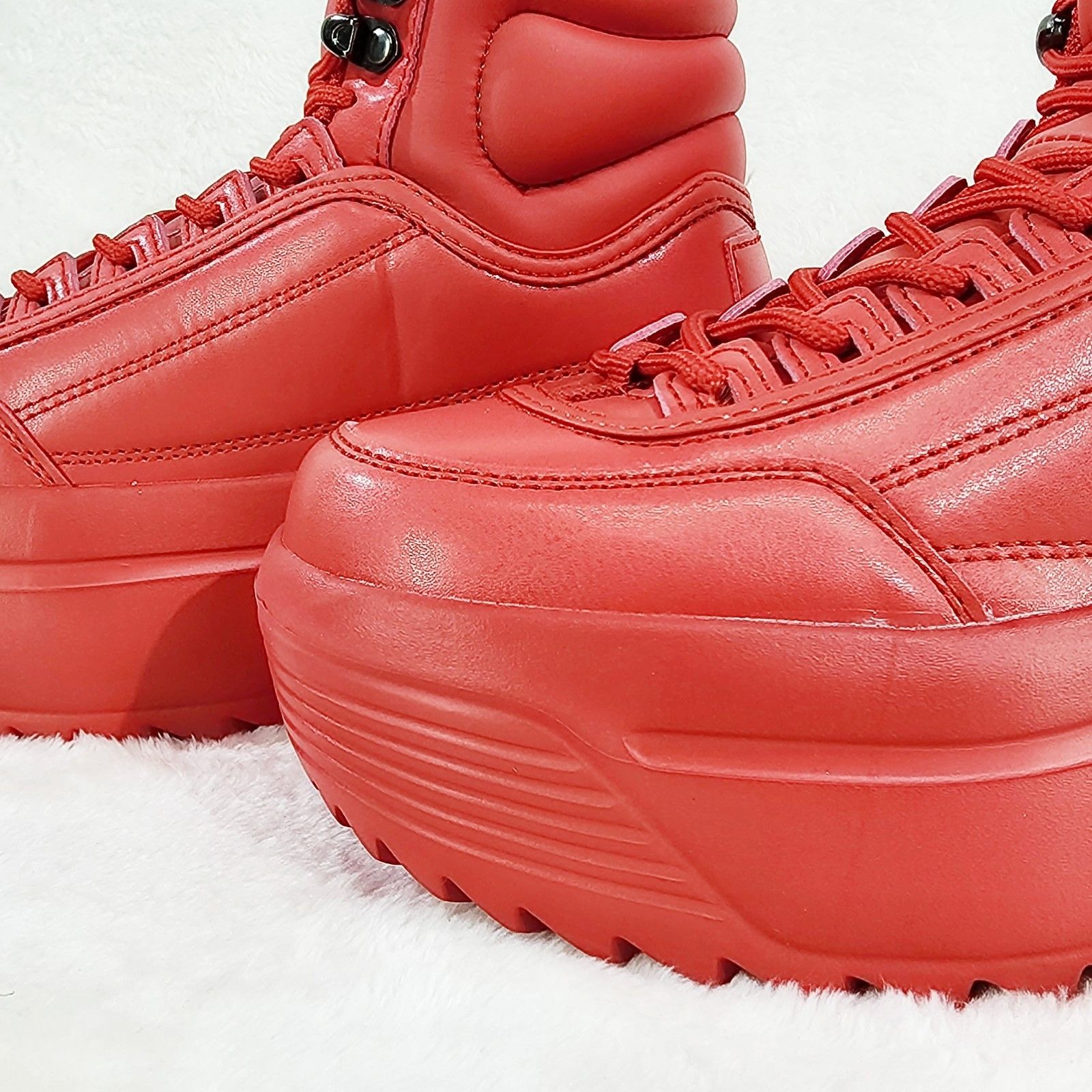 Other Space Cush Comfy Platform Light Weight Mid Top Sneakers Red Size US 6 / IT 36 - 6 Thumbnail