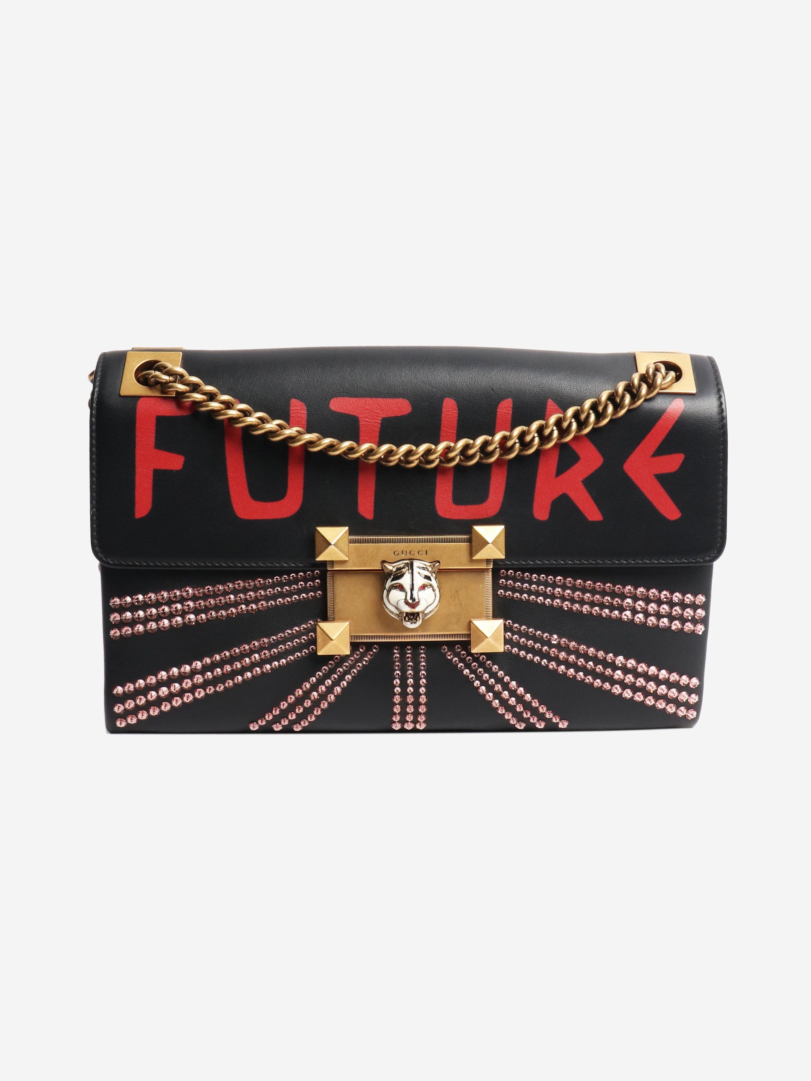Gucci Black bejewelled Future leather chain shoulder bag Size ONE SIZE - 1 Thumbnail