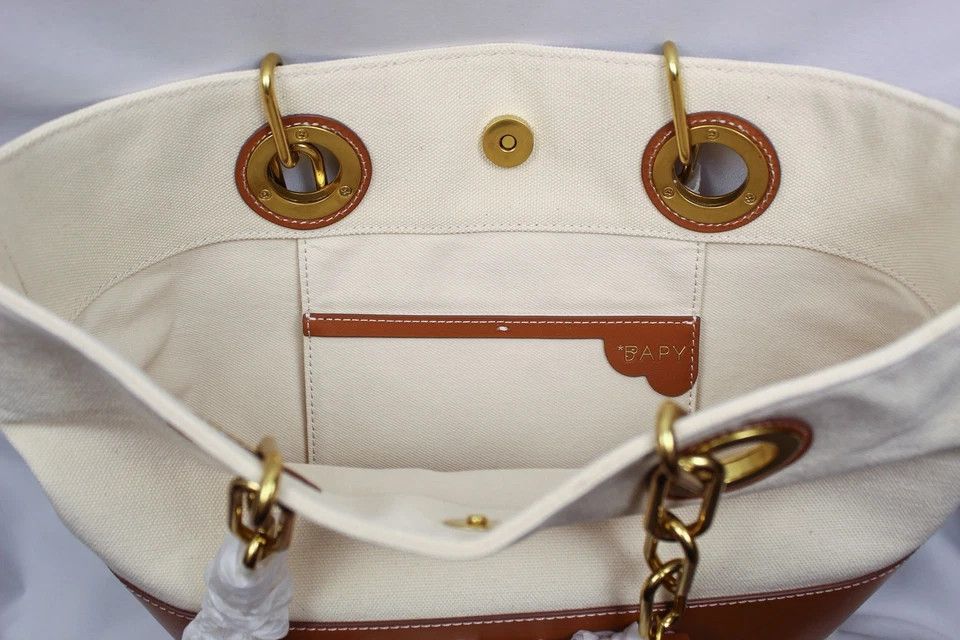 Bape BAPY by A Bathing Ape Chain Handle Canvas Tote — Beige/Tan Size ONE SIZE - 3 Thumbnail