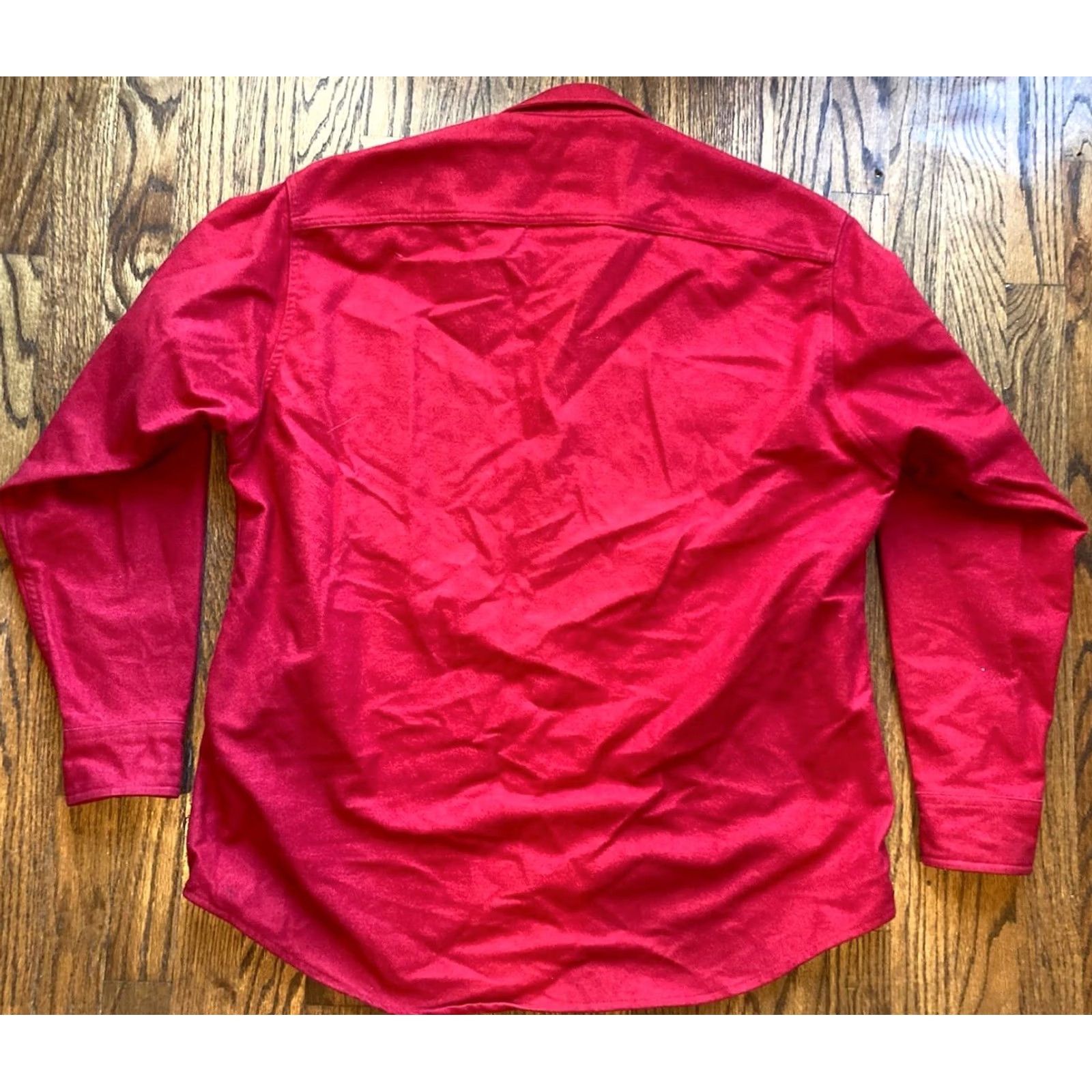 Vintage VINTAGE Woolrich Shirt Jacket Mens Large Red Long Sleeve Button Up Flannel Size US L / EU 52-54 / 3 - 8 Thumbnail