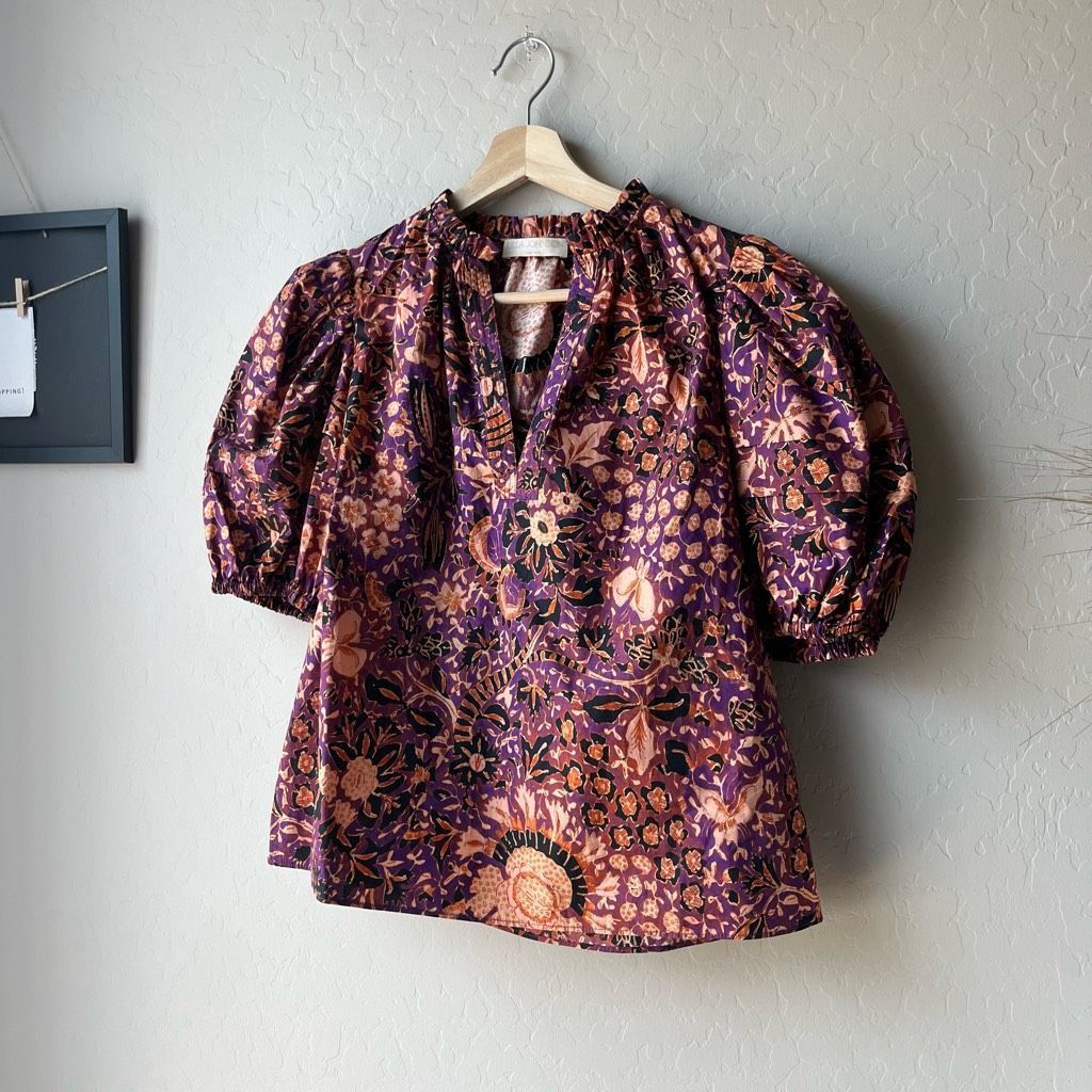 Ulla Johnson Ulla Johnson Blouse Imari Floral Print Puff Sleeve Top Multi Size XS / US 0-2 / IT 36-38 - 3 Thumbnail