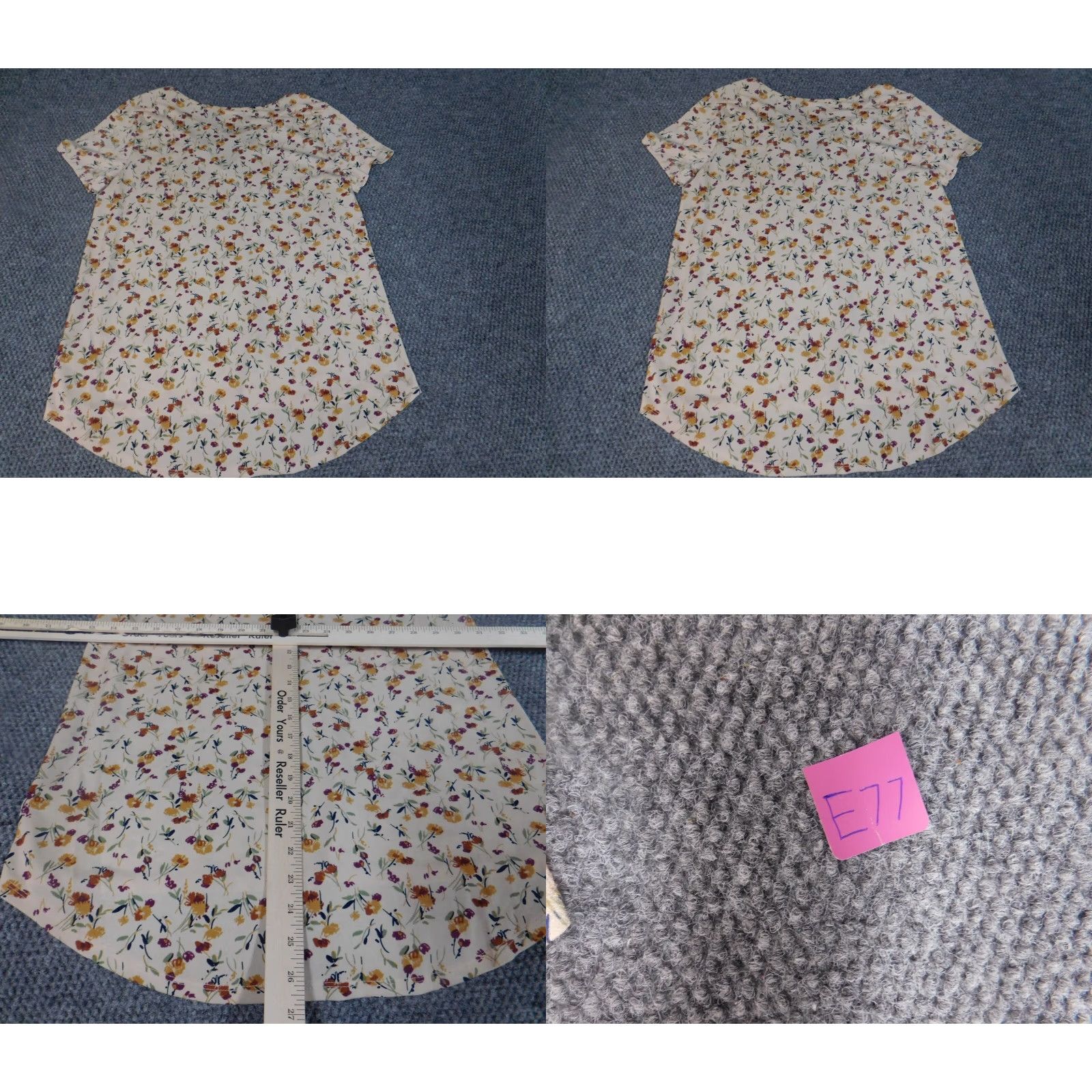 Vintage Kaileigh Blouse Womens M Beige Floral Pullover Short Sleeve Round Neck Regular Basic Shirt Fashion Size M / US 6-8 / IT 42-44 - 8 Thumbnail