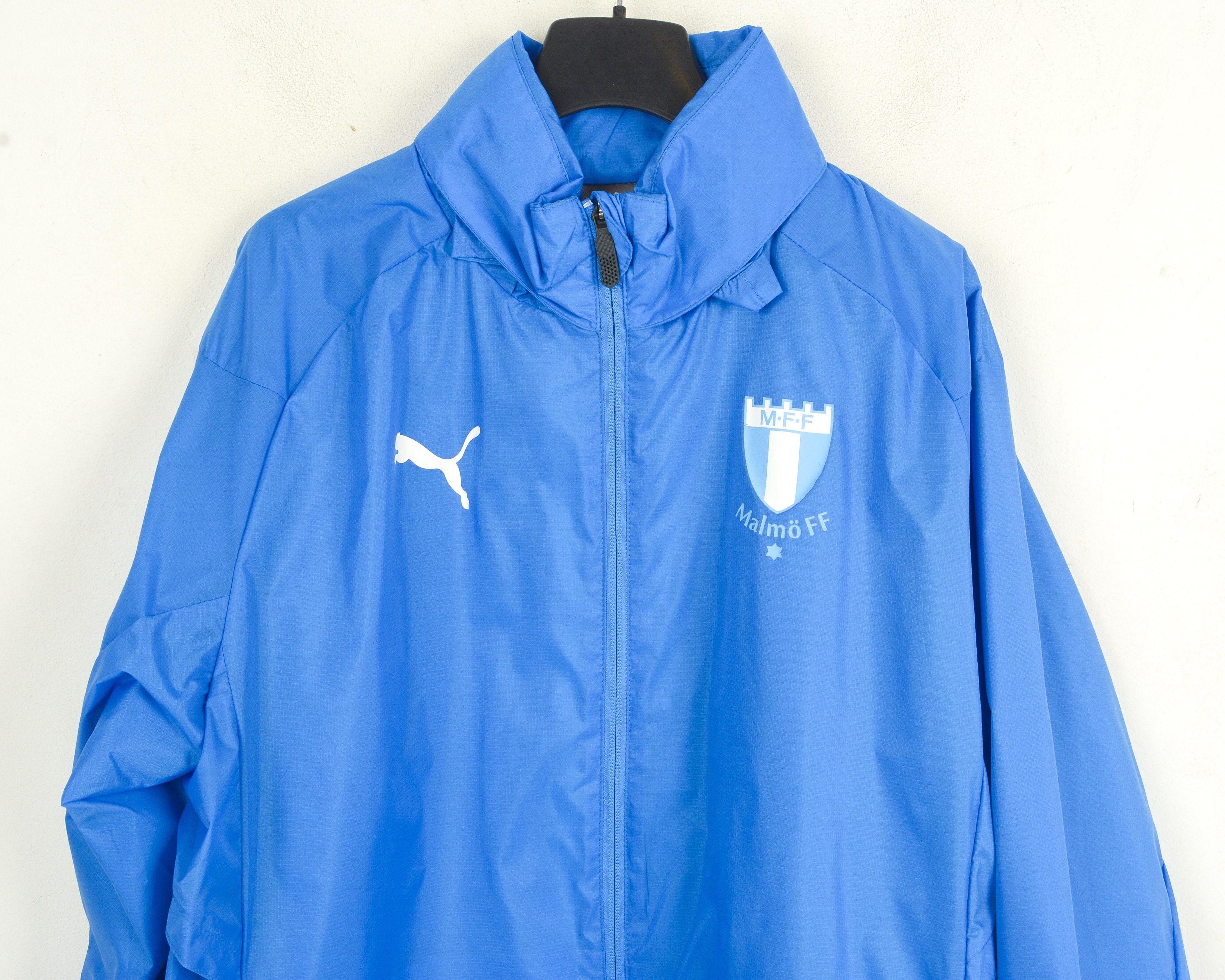 Puma Malmo FF Mens M Soccer Training Jacket Practice Hooded Blue Size US M / EU 48-50 / 2 - 2 Thumbnail
