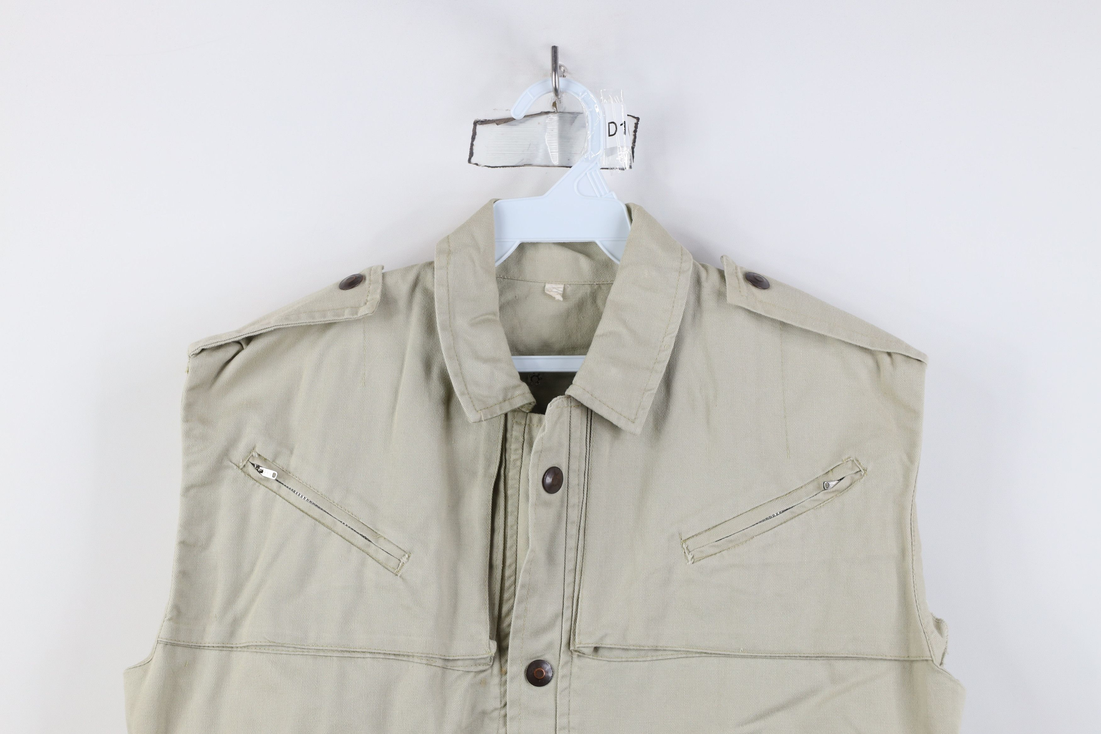 Vintage Vtg 70s 80s Streetwear Side Buckle Canvas Vest Jacket Size L / US 10 / IT 46 - 2 Thumbnail