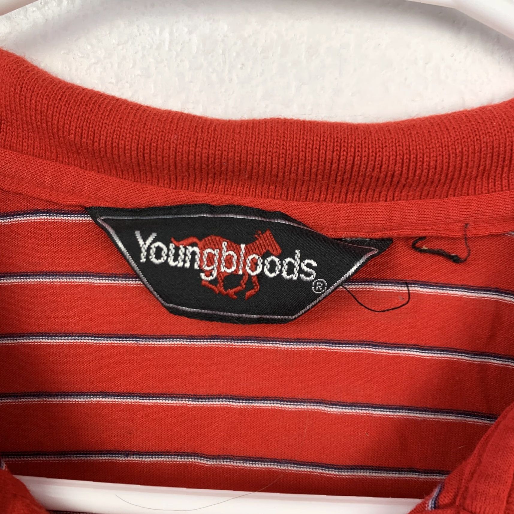 Vintage VINTAGE Youngbloods Polo Shirt Striped Short Sleeve Red White Blue Men's Small 1960s 1970s? Size US S / EU 44-46 / 1 - 3 Thumbnail