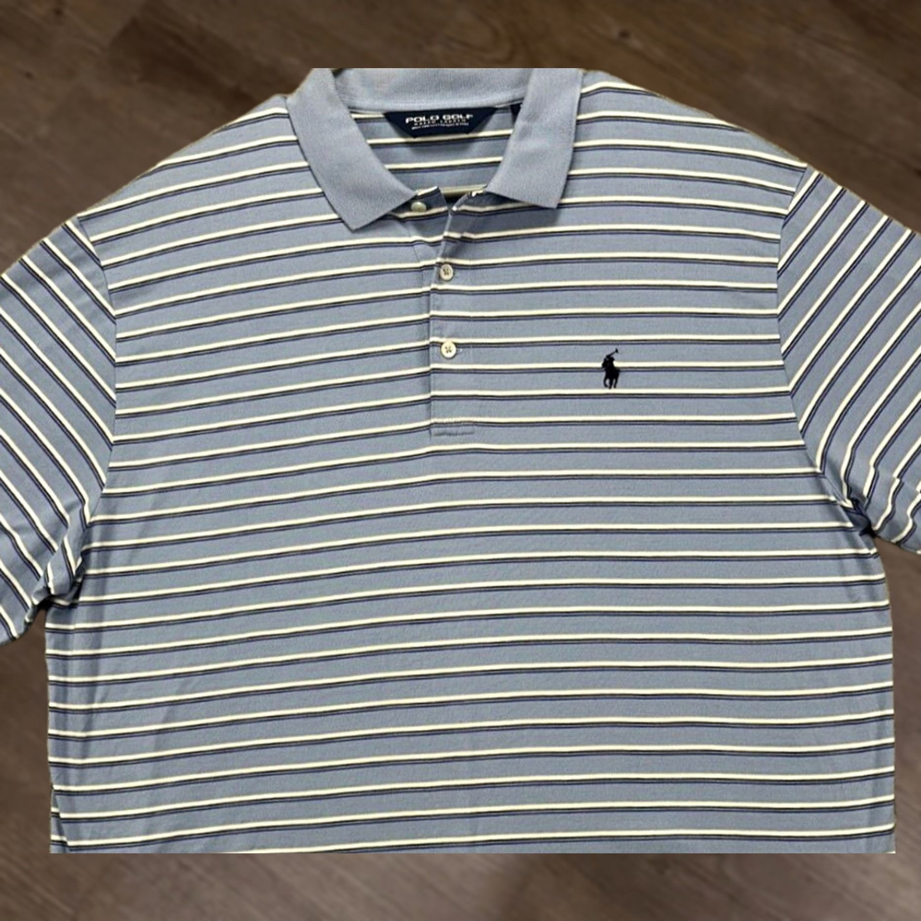 Ralph Lauren Ralph Lauren Polo Golf Shirt Mens Large Blue Pima Cotton Polo Short Sleeve Denim? Wait. Size US L / EU 52-54 / 3 - 1 Thumbnail