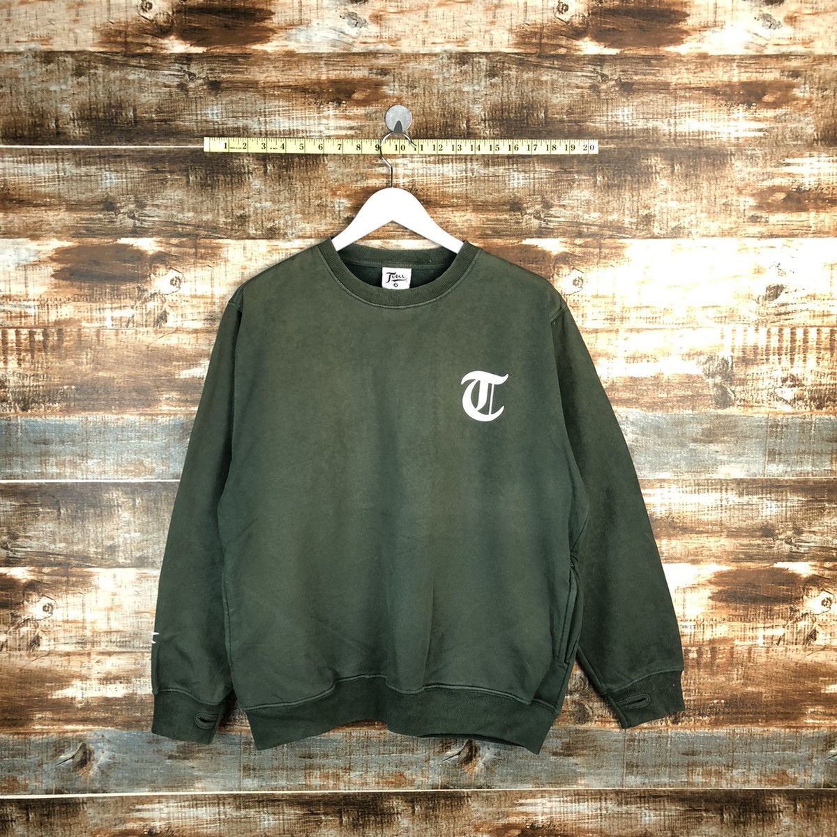 Japanese Brand Toiss Green Sweatshirt #A1521 Size US M / EU 48-50 / 2 - 2 Thumbnail