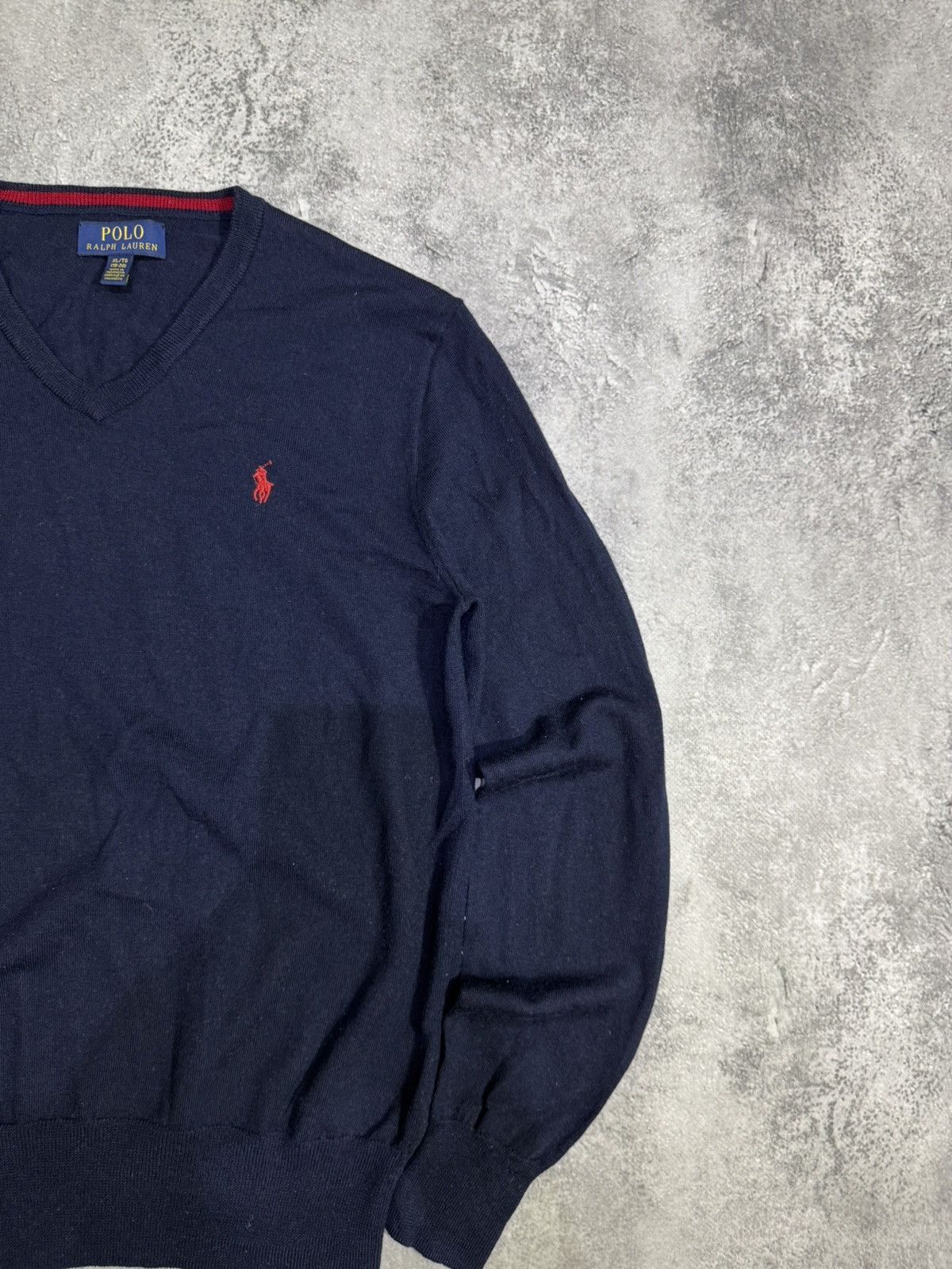 Polo Ralph Lauren × Vintage Polo Ralph Lauren V-Neck Pullover Jumper Knit Sweater Cotton Size US XL / EU 56 / 4 - 5 Thumbnail
