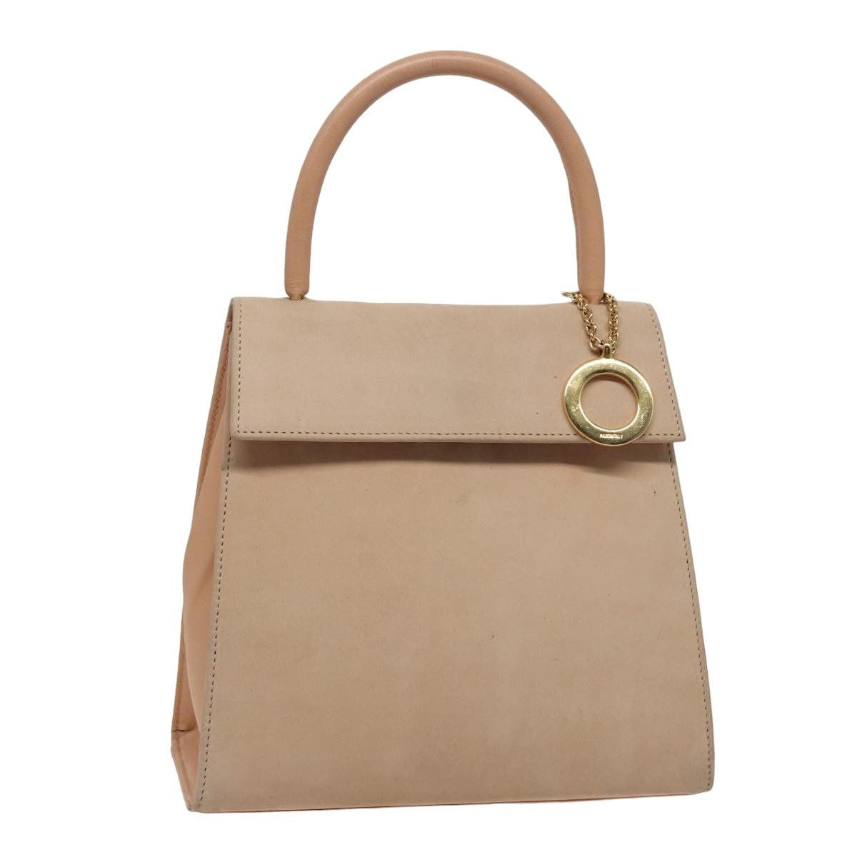 CELINE Hand Bag Suede Beige